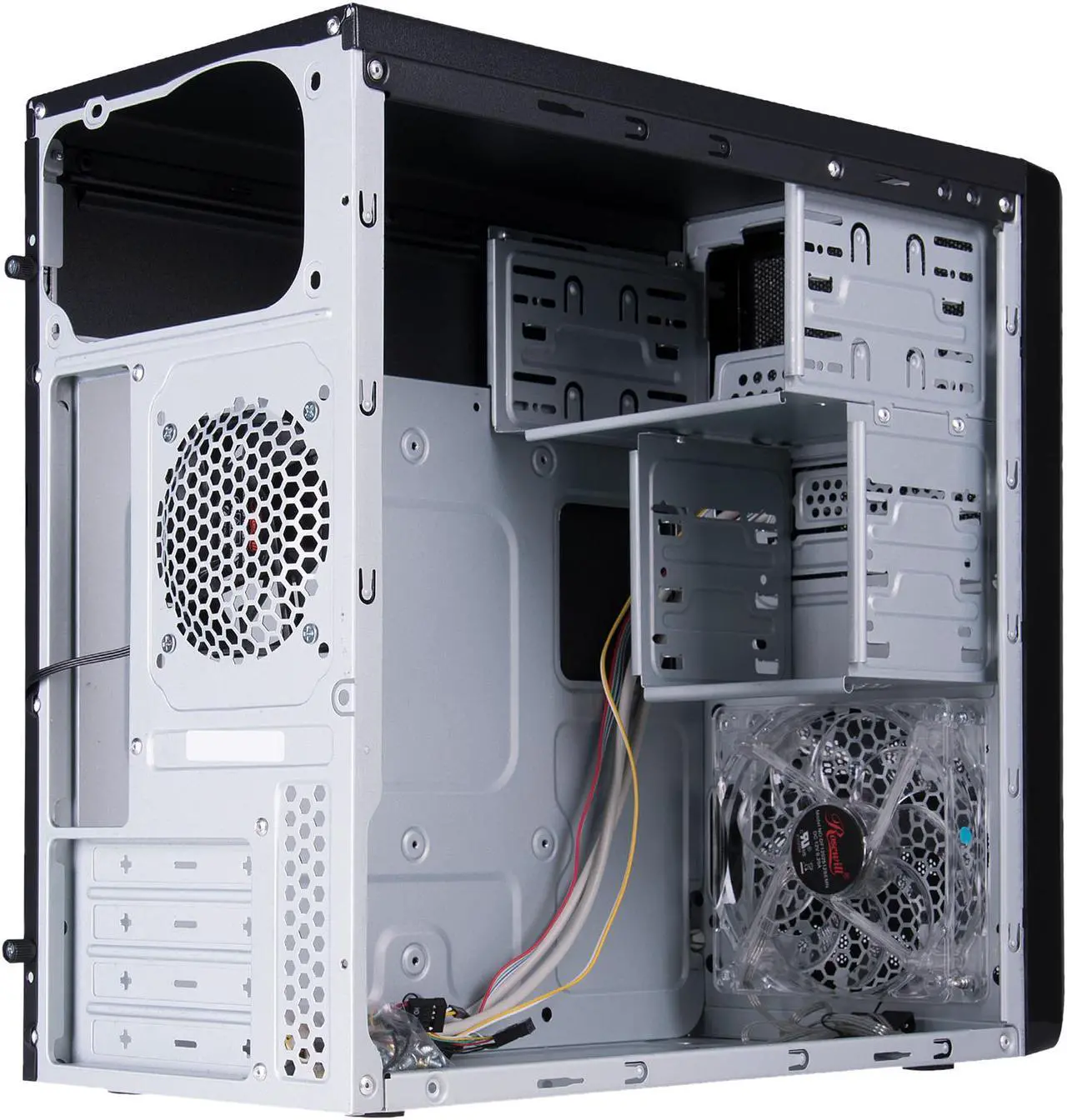 Alt view image 7 of 11 - Rosewill RANGER-M Dual-Fan Micro ATX Mini Tower Gaming Computer Case with Blue LED Lighting