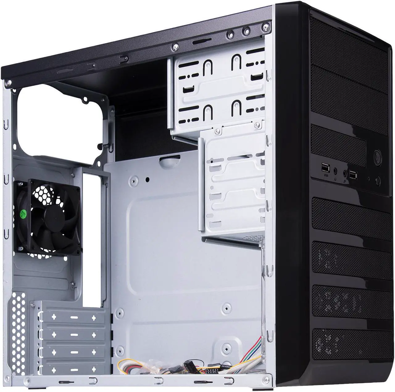 Alt view image 9 of 11 - Rosewill RANGER-M Dual-Fan Micro ATX Mini Tower Gaming Computer Case with Blue LED Lighting
