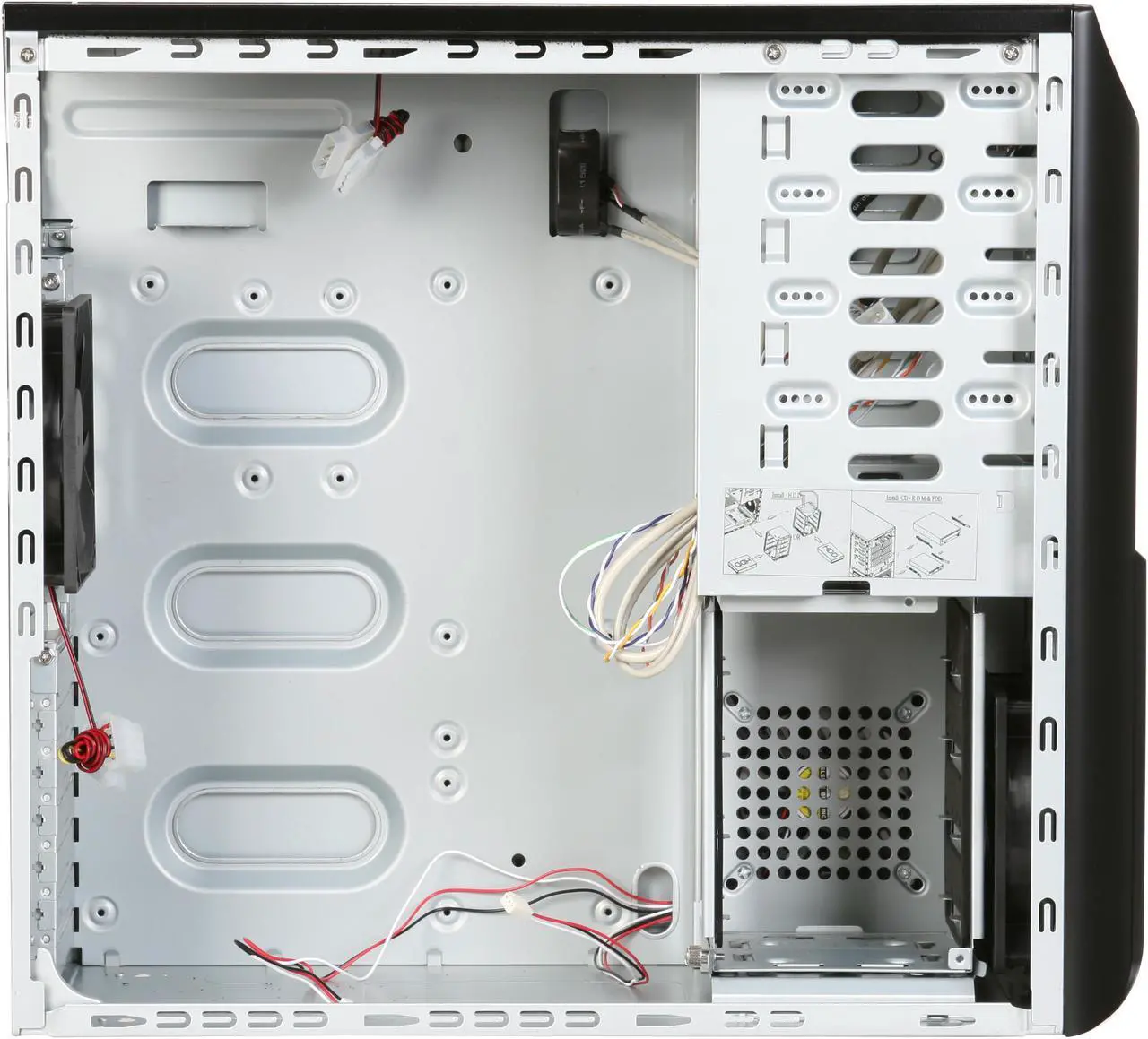 Alt view image 7 of 12 - Rosewill R5730-P BK 120mm Fan Pre-Installed on the Top and 80mm Slim Fan Cooling HDD,ATX Mid Tower Computer Case