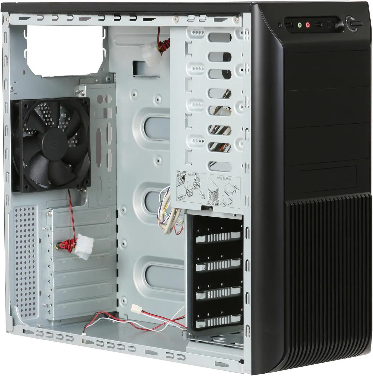 Alt view image 8 of 12 - Rosewill R5730-P BK 120mm Fan Pre-Installed on the Top and 80mm Slim Fan Cooling HDD,ATX Mid Tower Computer Case