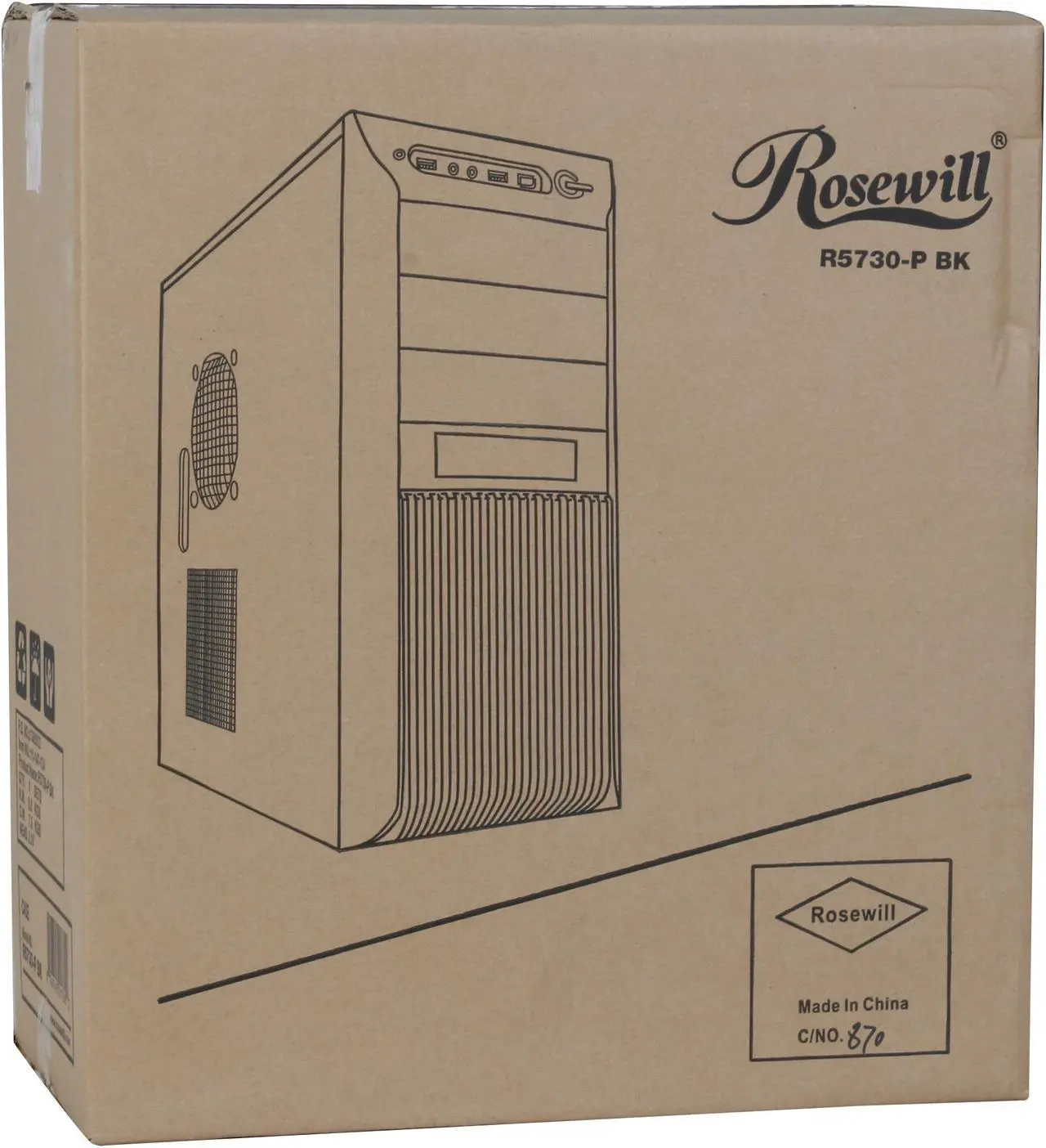 Alt view image 12 of 12 - Rosewill R5730-P BK 120mm Fan Pre-Installed on the Top and 80mm Slim Fan Cooling HDD,ATX Mid Tower Computer Case