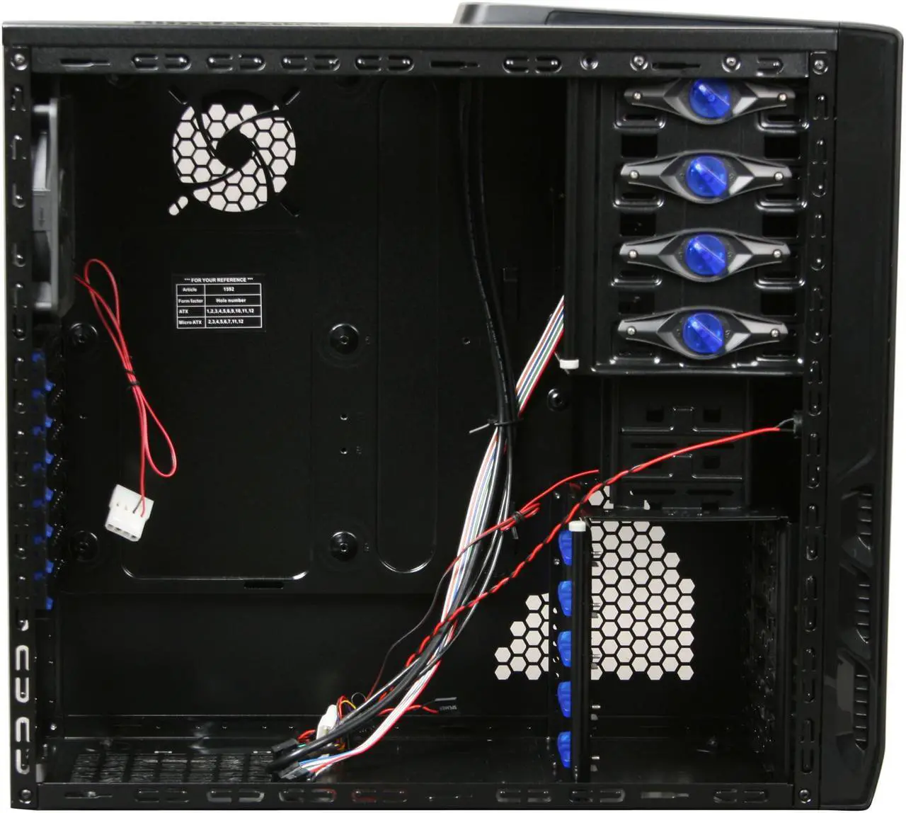 Alt view image 6 of 10 - Rosewill Wind Knight Gaming ATX Mid Tower Computer Case with pre-installed 2x 120mm Fan, Support up to 1x 140mm top fan, 2x 140mm side fan, 1x 140mm front fan, 1x 120mm rear fan