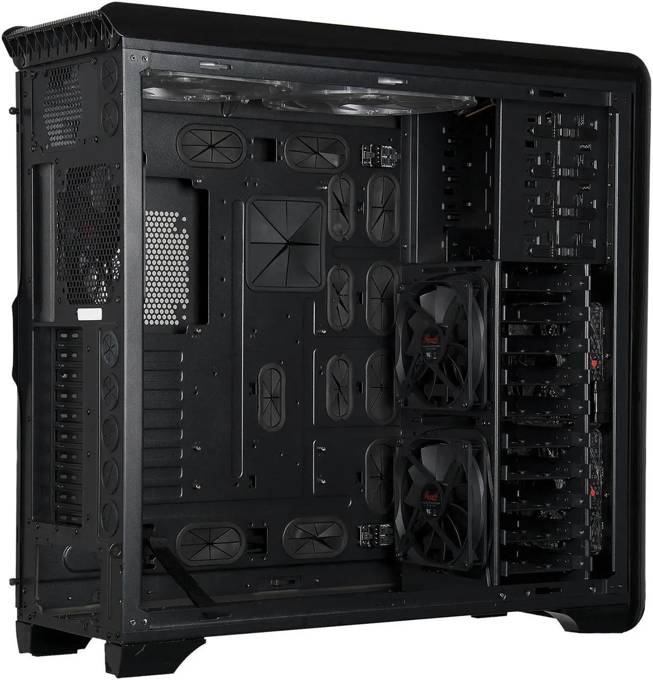 Alt view image 8 of 10 - Rosewill Full Tower Gaming Computer Case, support up to HPTX MB, Support Dual PSU, come with 8 cooling Fans - BlackHawk-Ultra
