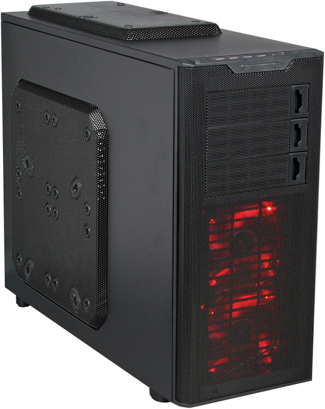 Main image of Rosewill ARMOR-EVO - Gaming Mid Tower Computer Case - Supports Up to E-ATX MBs - Six (6) Pre-Installed Fans: 2 x Front Red LED 120mm, 2 x Top 120mm, 1 x Side 230mm, 1 x Rear 120mm (Supports Up to 9)