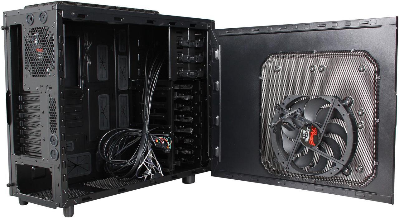 Alt view image 6 of 10 - Rosewill ARMOR-EVO - Gaming Mid Tower Computer Case - Supports Up to E-ATX MBs - Six (6) Pre-Installed Fans: 2 x Front Red LED 120mm, 2 x Top 120mm, 1 x Side 230mm, 1 x Rear 120mm (Supports Up to 9)