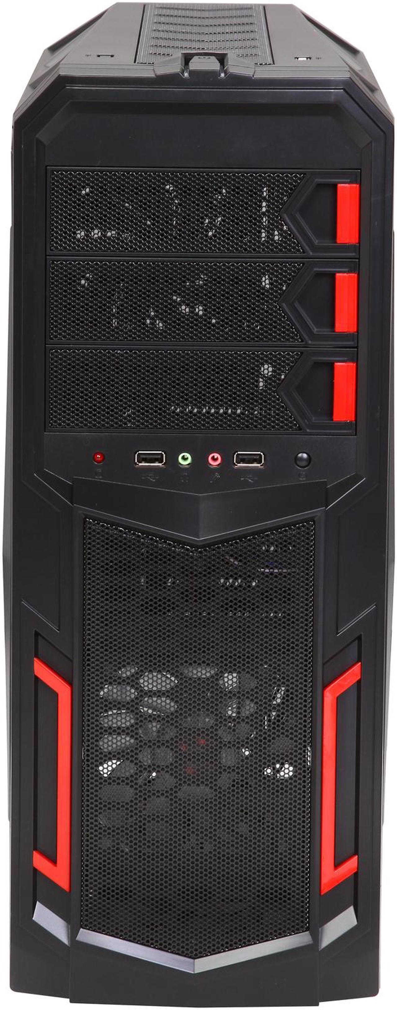 Alt view image 2 of 10 - Rosewill - Black Gaming ATX Mid Tower Computer Case - Top-Mounted USB 3.0 Port, Three Fans Included - 1 x Front Blue LED 120mm, 1 x Rear 120mm, 1 x Top 120mm - Galaxy-02