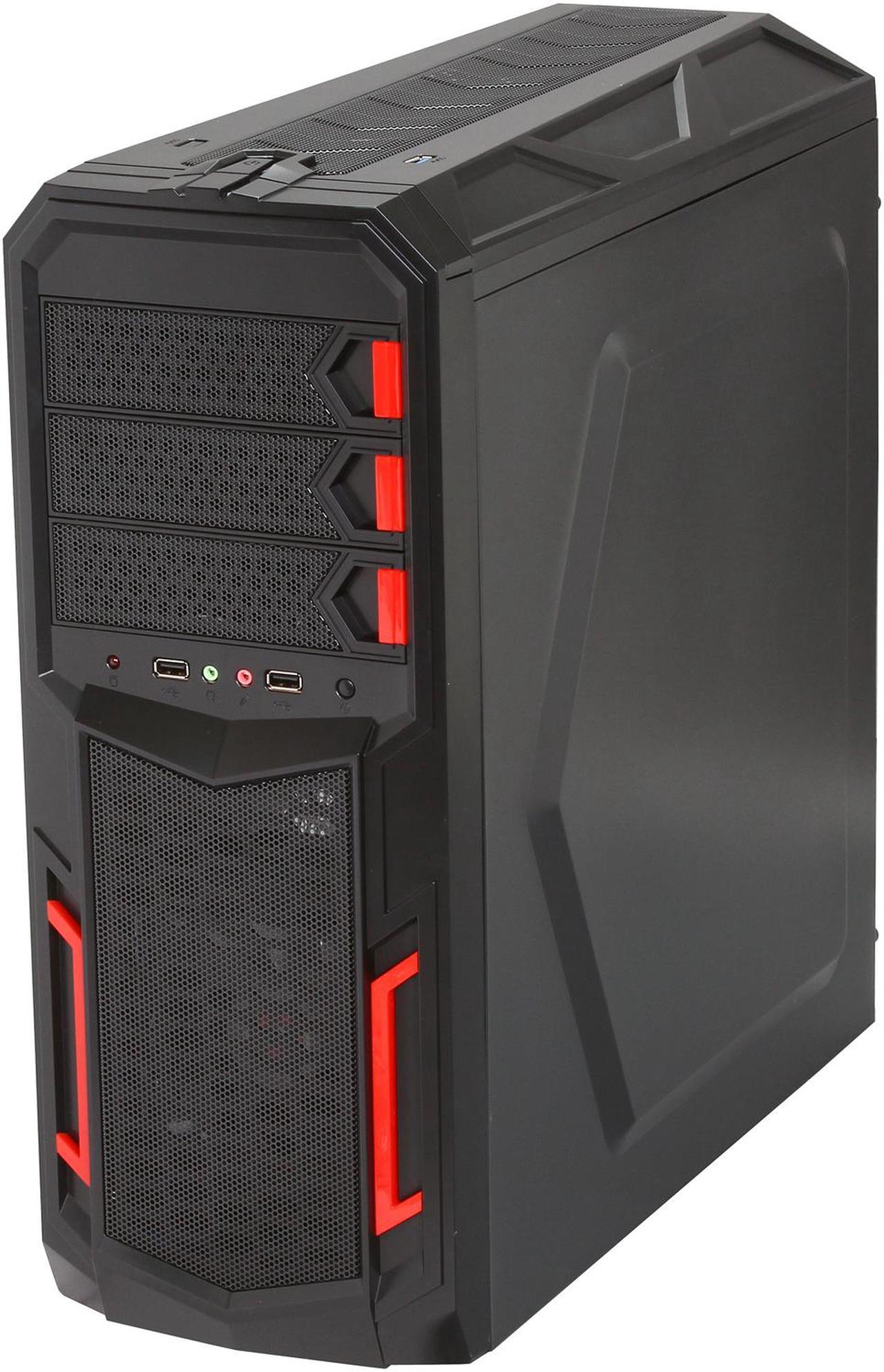Alt view image 3 of 10 - Rosewill - Black Gaming ATX Mid Tower Computer Case - Top-Mounted USB 3.0 Port, Three Fans Included - 1 x Front Blue LED 120mm, 1 x Rear 120mm, 1 x Top 120mm - Galaxy-02