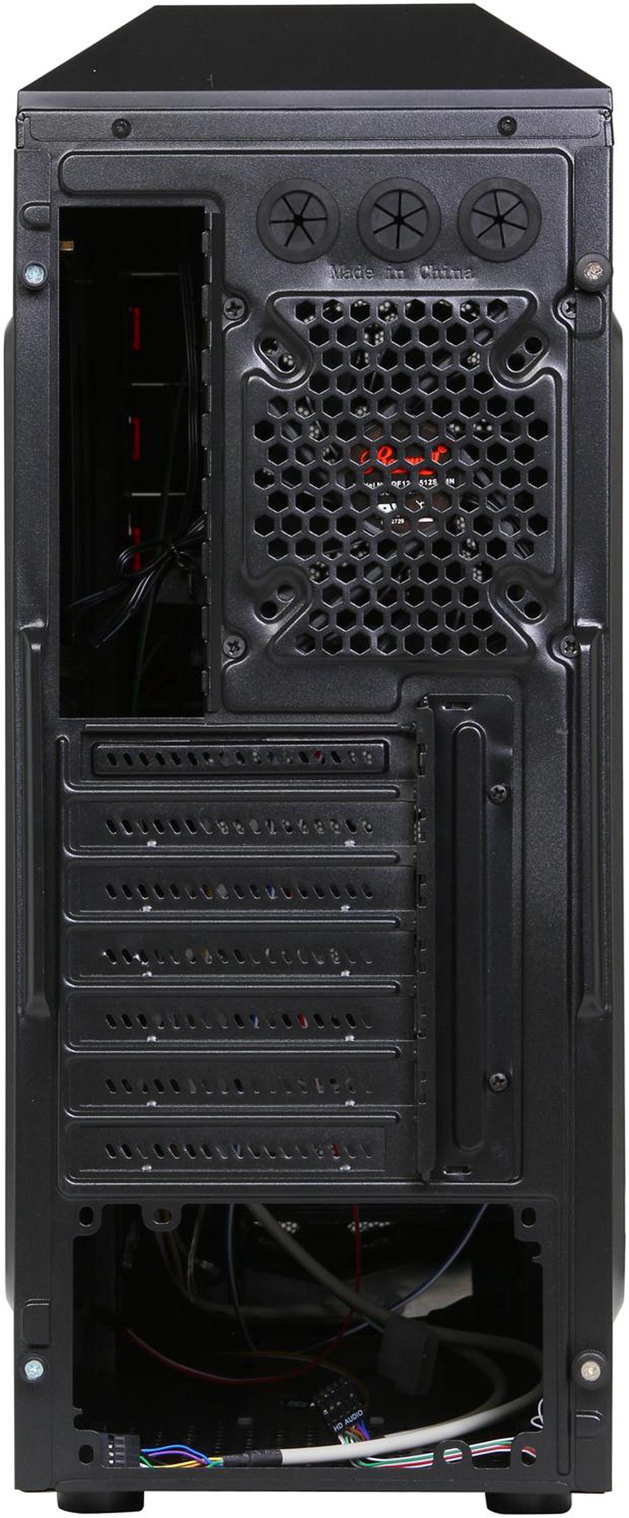 Alt view image 9 of 10 - Rosewill - Black Gaming ATX Mid Tower Computer Case - Top-Mounted USB 3.0 Port, Three Fans Included - 1 x Front Blue LED 120mm, 1 x Rear 120mm, 1 x Top 120mm - Galaxy-02