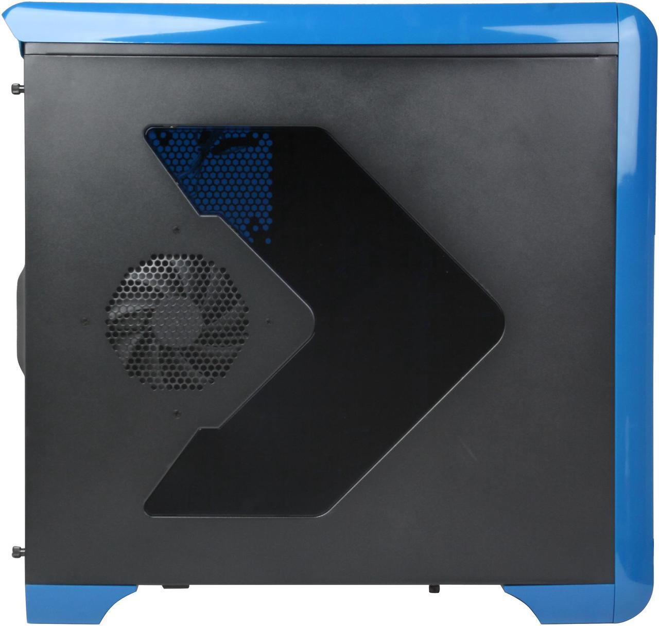 Alt view image 4 of 11 - Rosewill BLACKHAWK - Gaming ATX Mid Tower Computer Case, Blue Edition - Five Fans Included, Side Window Panel, Top HDD Dock