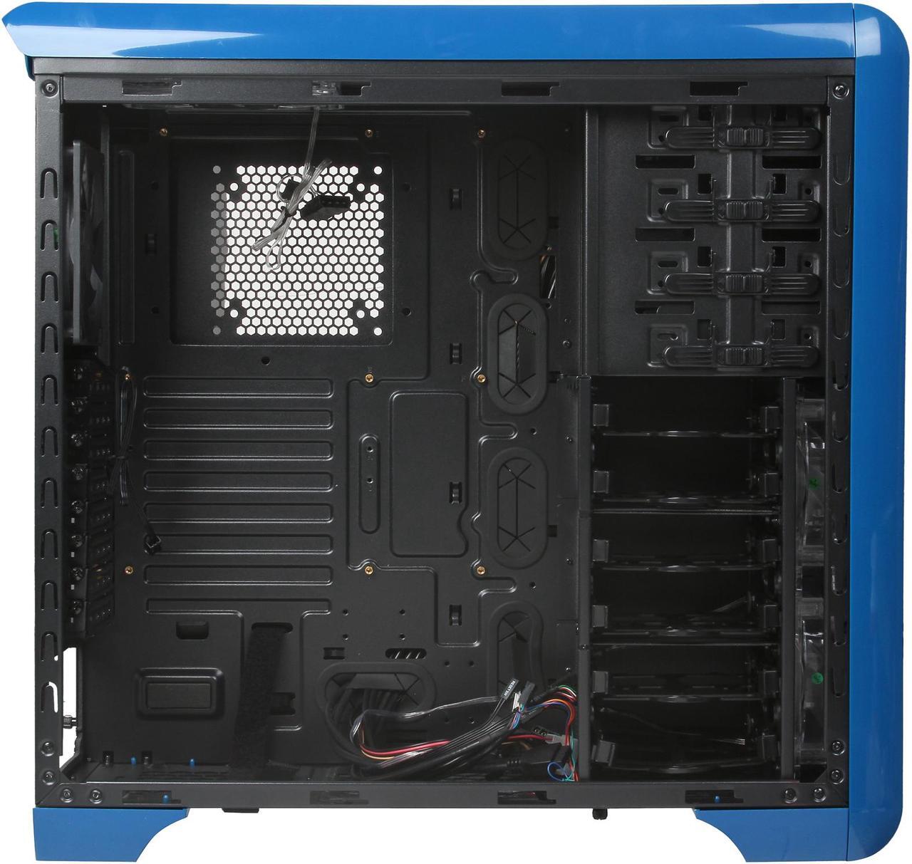 Alt view image 6 of 11 - Rosewill BLACKHAWK - Gaming ATX Mid Tower Computer Case, Blue Edition - Five Fans Included, Side Window Panel, Top HDD Dock