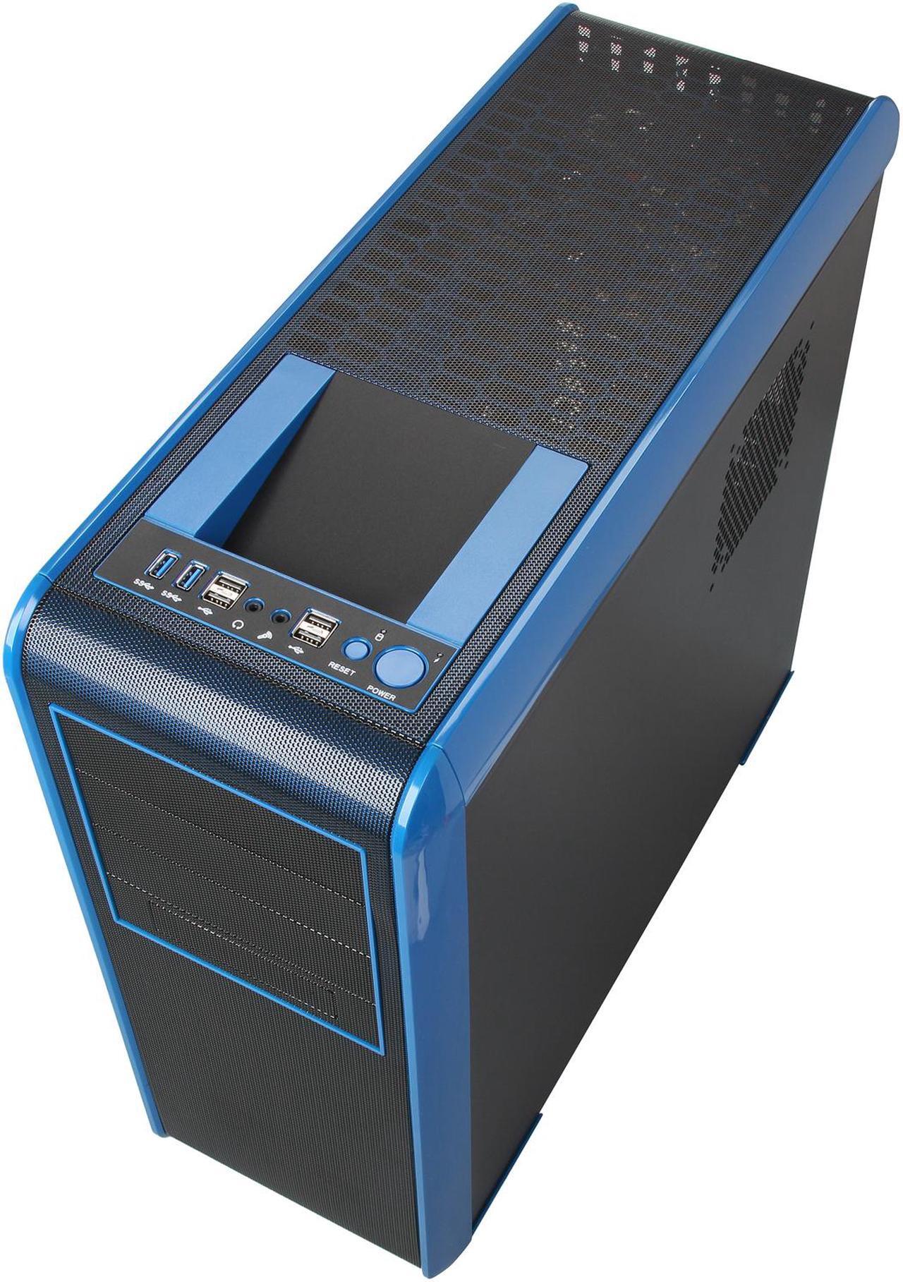 Alt view image 8 of 11 - Rosewill BLACKHAWK - Gaming ATX Mid Tower Computer Case, Blue Edition - Five Fans Included, Side Window Panel, Top HDD Dock