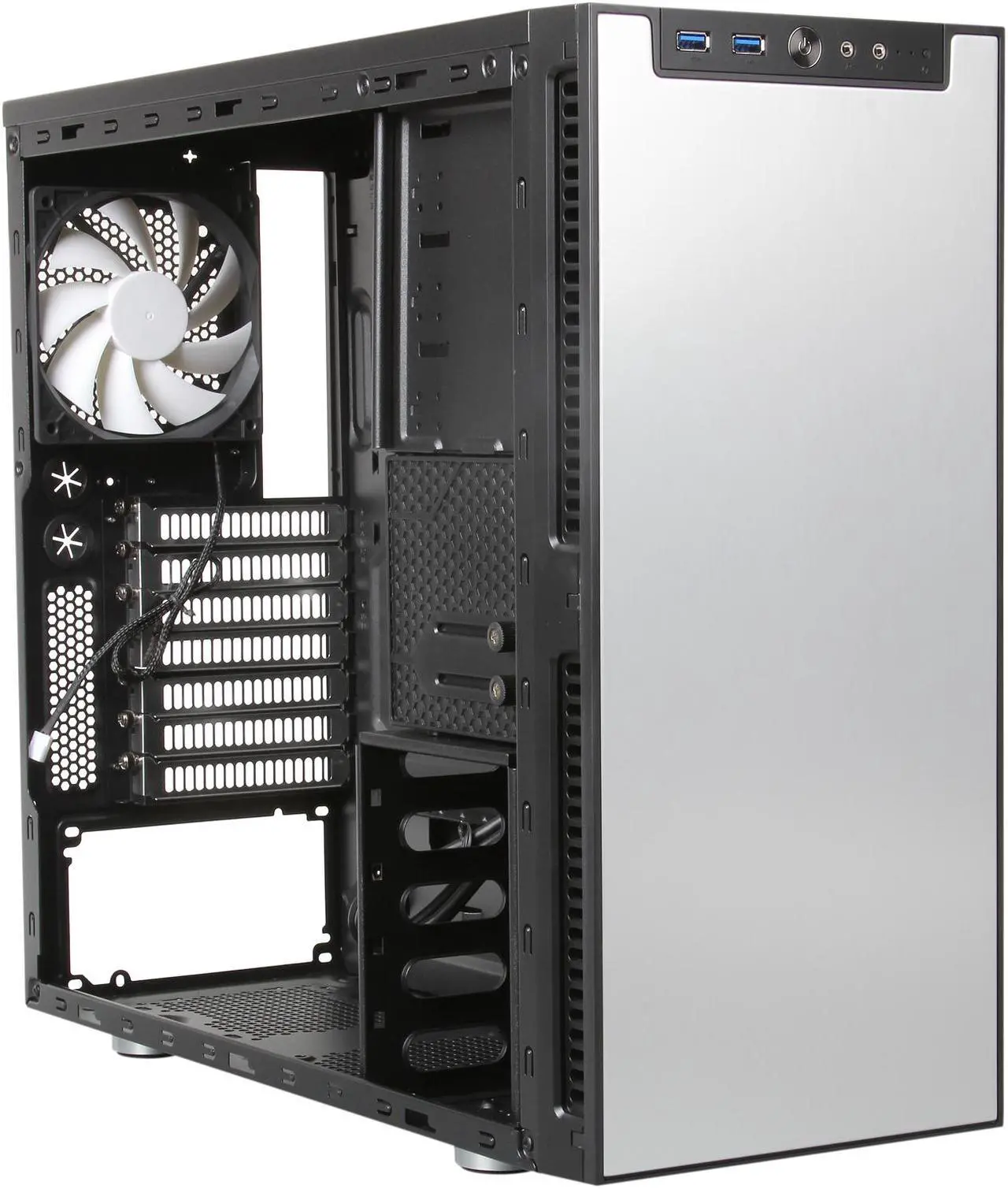 Alt view image 8 of 9 - Rosewill Legacy QT01-S - Tri-Fan, Silver Aluminum Alloy ATX Mid Tower Silent Computer Case