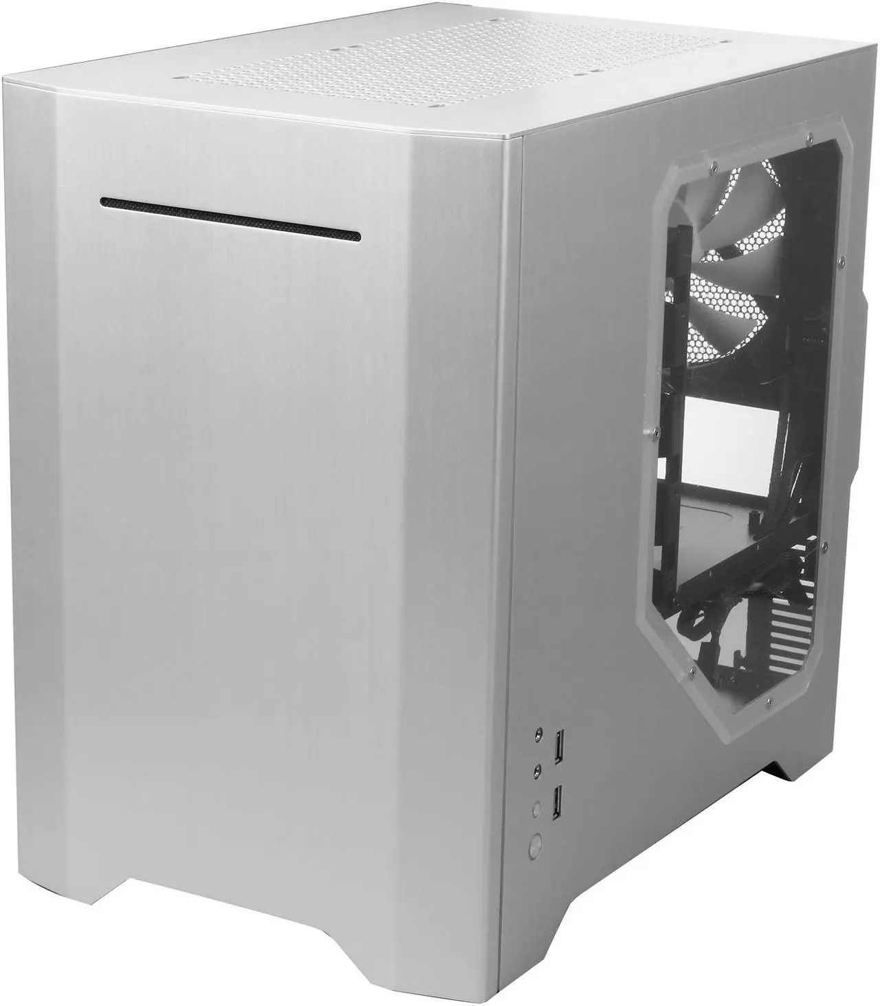 Alt view image 3 of 9 - Rosewill Legacy W1-S - Window, Silver Aluminum & Steel Mini-ITX Tower Dual-Fan Computer Case