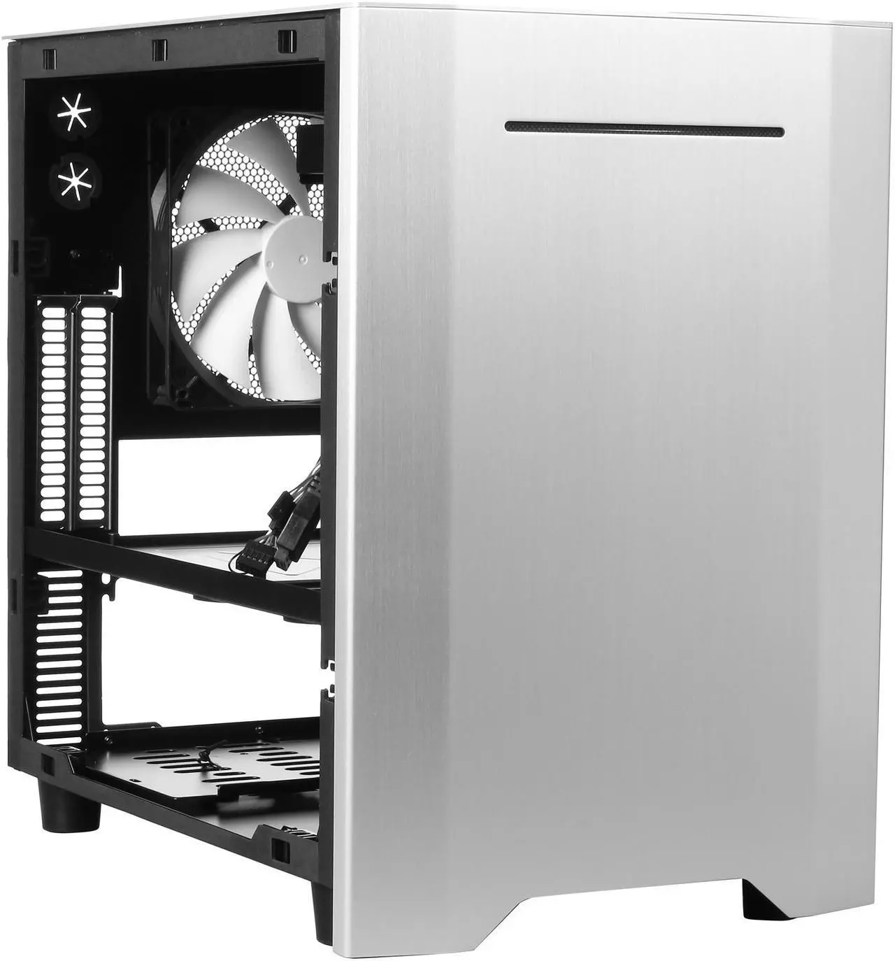 Alt view image 7 of 9 - Rosewill Legacy W1-S - Window, Silver Aluminum & Steel Mini-ITX Tower Dual-Fan Computer Case