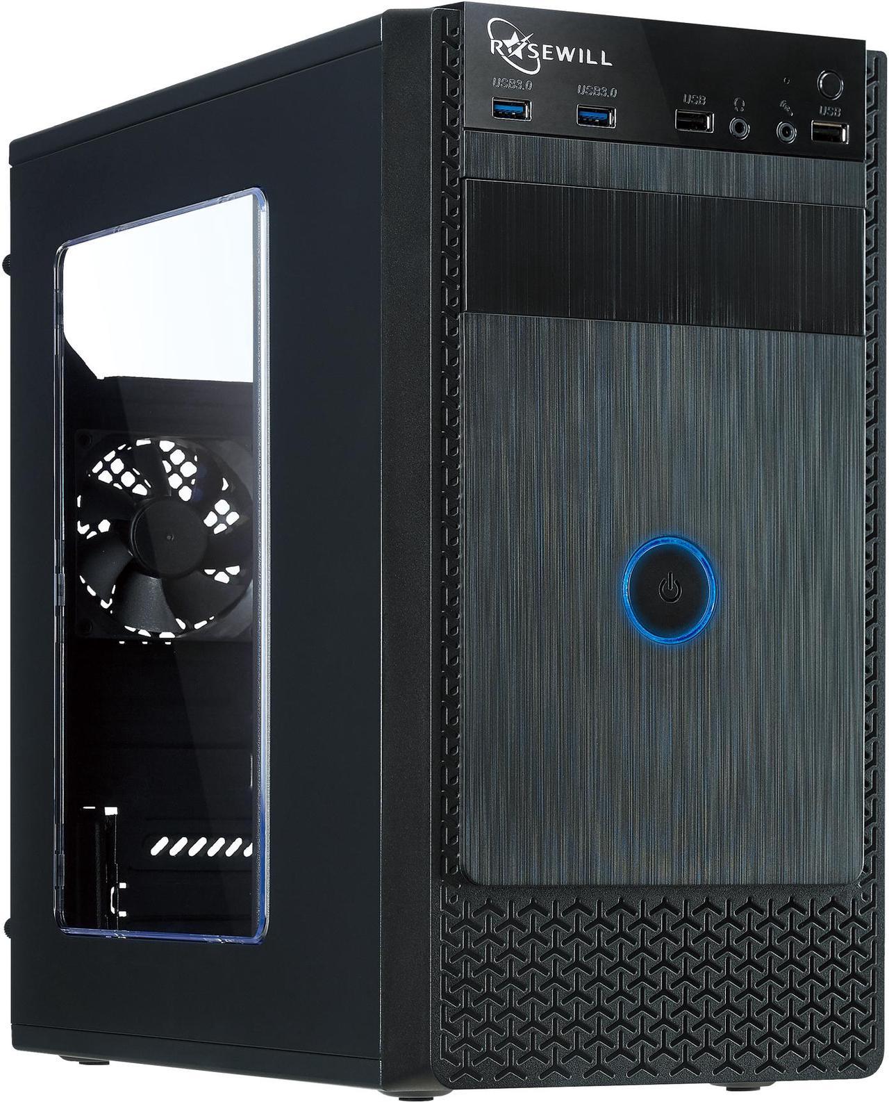 Rosewill FBM-X1 Black Steel / Plastic Mini Tower Case with Side Panel Window