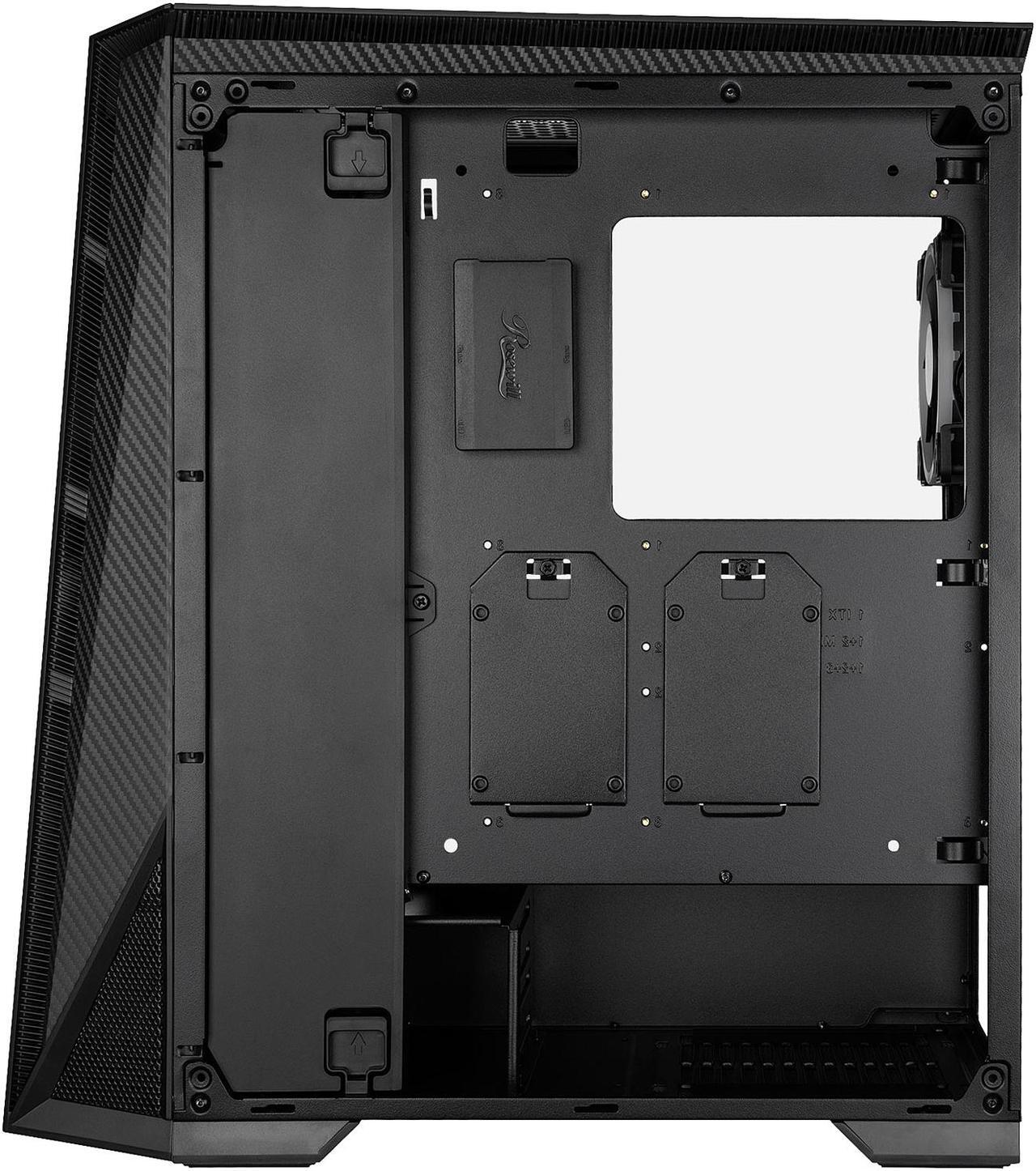 Alt view image 3 of 10 - Rosewill ATX Mid Tower Gaming PC Computer Case with RGB Fan & LED Light Strip, 240mm AIO up to 360mm Support, Bottom Mount PSU & HDD/SSD, Tempered Glass & Black Steel - ZIRCON M