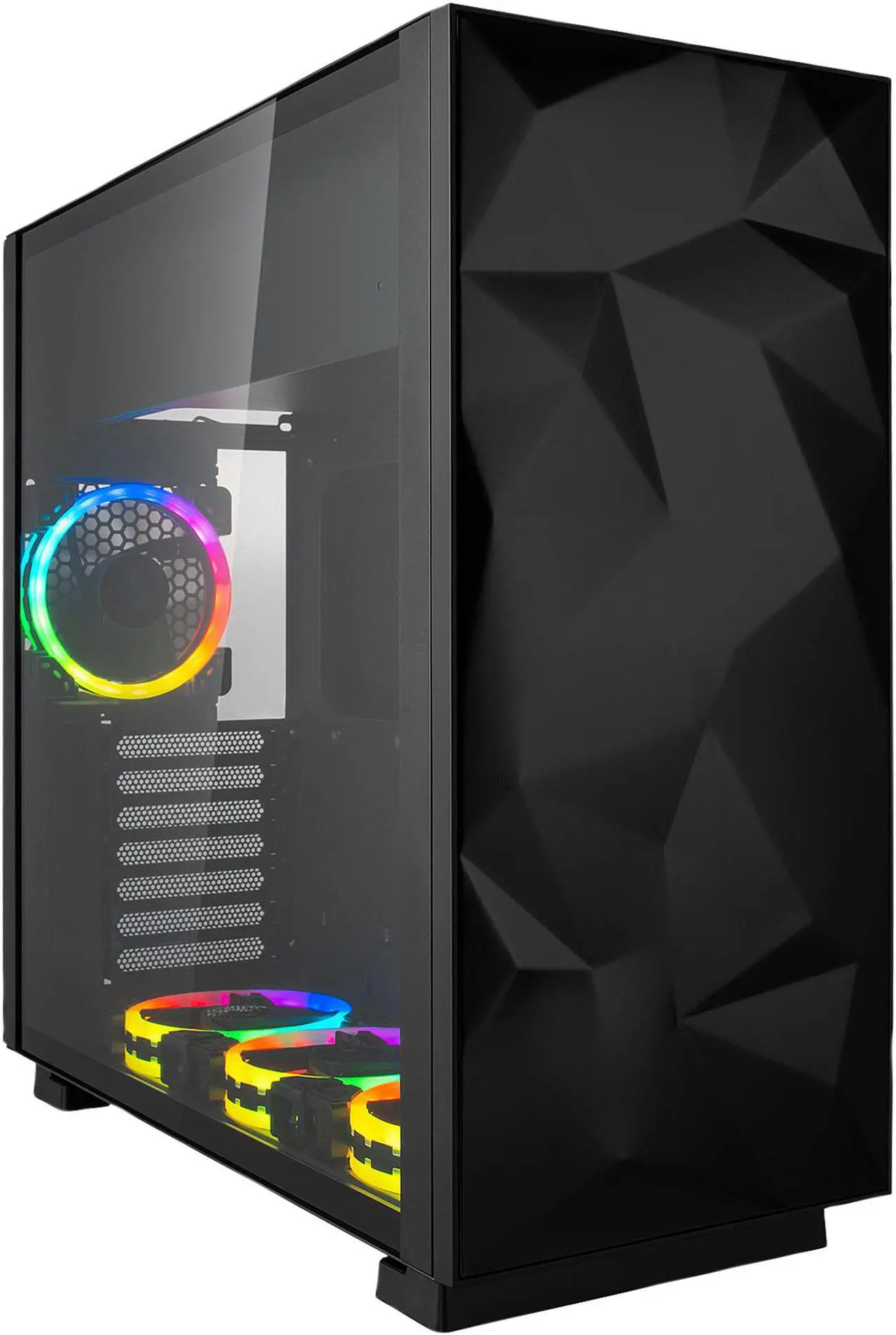 Main image of Rosewill - PRISM S-BLACK ATX Mid Tower Gaming PC Computer Case with RGB Software Sync Dual Ring RGB LED Fans, 240mm AIO Support, EATX Support, Top Mount PSU & HDD/SSD, Tempered Glass & Black Steel