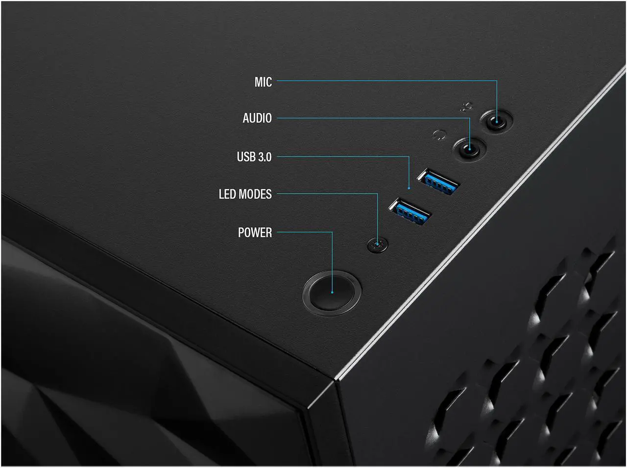Alt view image 10 of 10 - Rosewill - PRISM S-BLACK ATX Mid Tower Gaming PC Computer Case with RGB Software Sync Dual Ring RGB LED Fans, 240mm AIO Support, EATX Support, Top Mount PSU & HDD/SSD, Tempered Glass & Black Steel