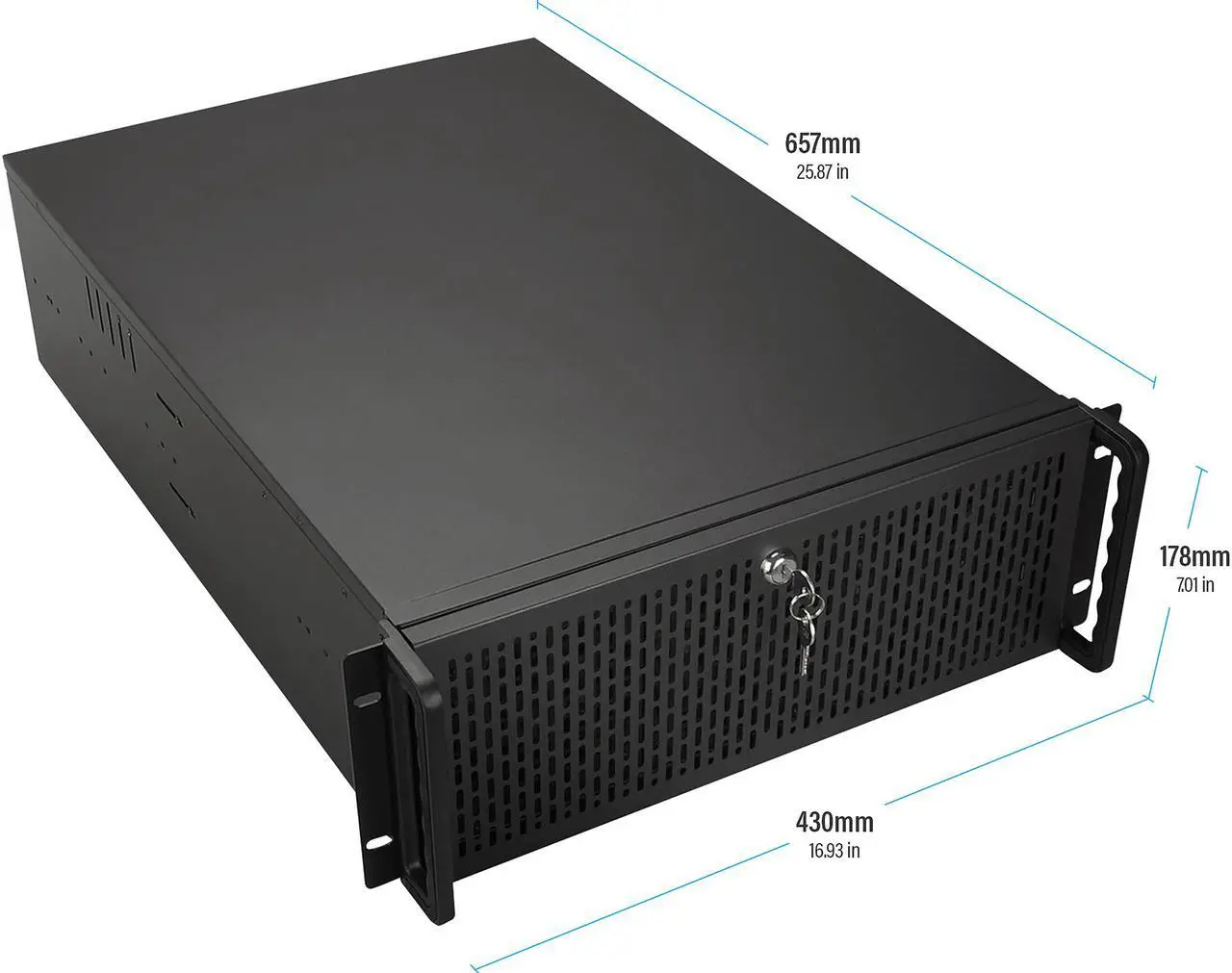 Alt view image 3 of 6 - Rosewill RSV-4015L Server Case or Chassis, 4U Rackmount - 8 x Included Cooling Fans, 15 x Internal Bays
