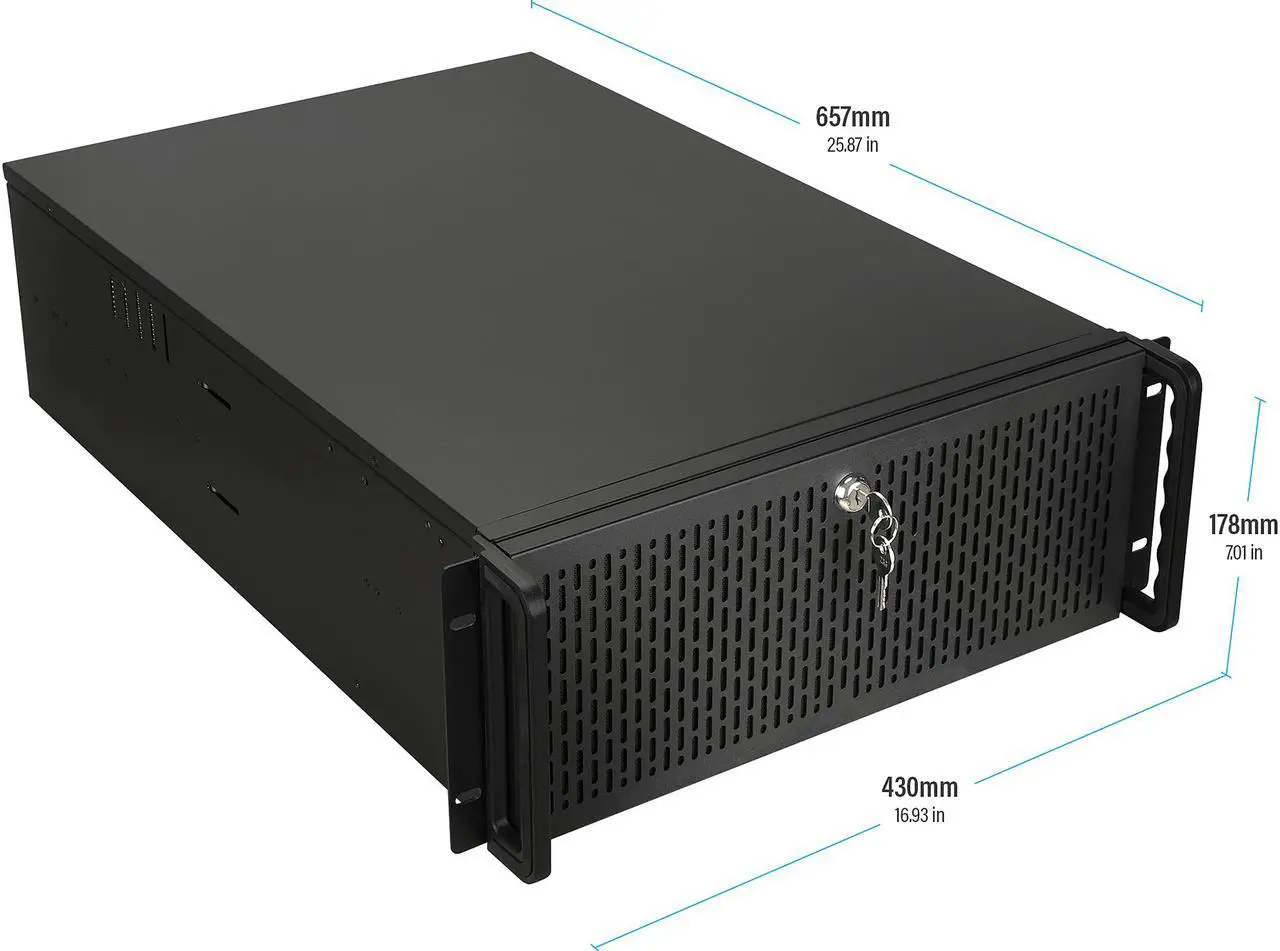 Alt view image 7 of 7 - Rosewill RSV-L4312 - 4U Rackmount Server Case or Chassis, 12 x SATA / SAS Hot-swap Drives, 5 x Cooling Fans Included