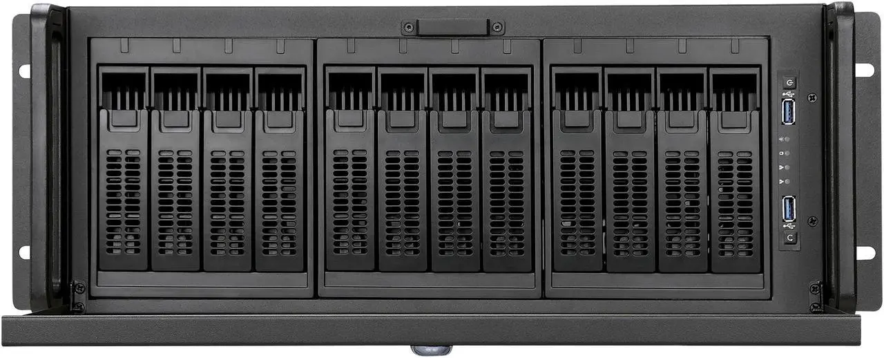 Alt view image 3 of 7 - Rosewill RSV-L4312 - 4U Rackmount Server Case or Chassis, 12 x SATA / SAS Hot-swap Drives, 5 x Cooling Fans Included