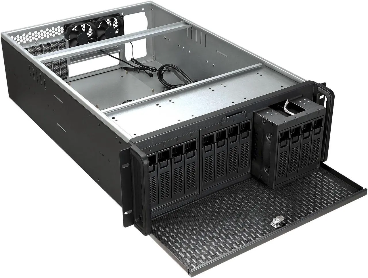 Alt view image 5 of 7 - Rosewill RSV-L4312 - 4U Rackmount Server Case or Chassis, 12 x SATA / SAS Hot-swap Drives, 5 x Cooling Fans Included