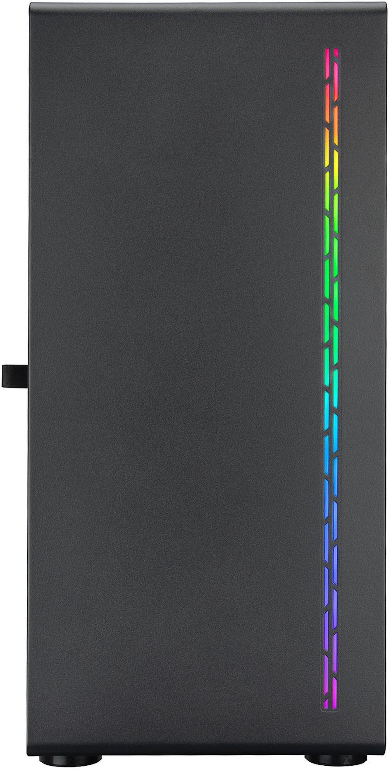 Alt view image 2 of 12 - Rosewill PRISM M ATX Mid Tower Gaming PC Computer Case w/ RGB Fan, 10 Backlit Modes, LED Light Strip Patterned Front Panel, 240mm AIO Support, EATX Support, Bottom Mount PSU & HDD/SSD, Tempered Glass