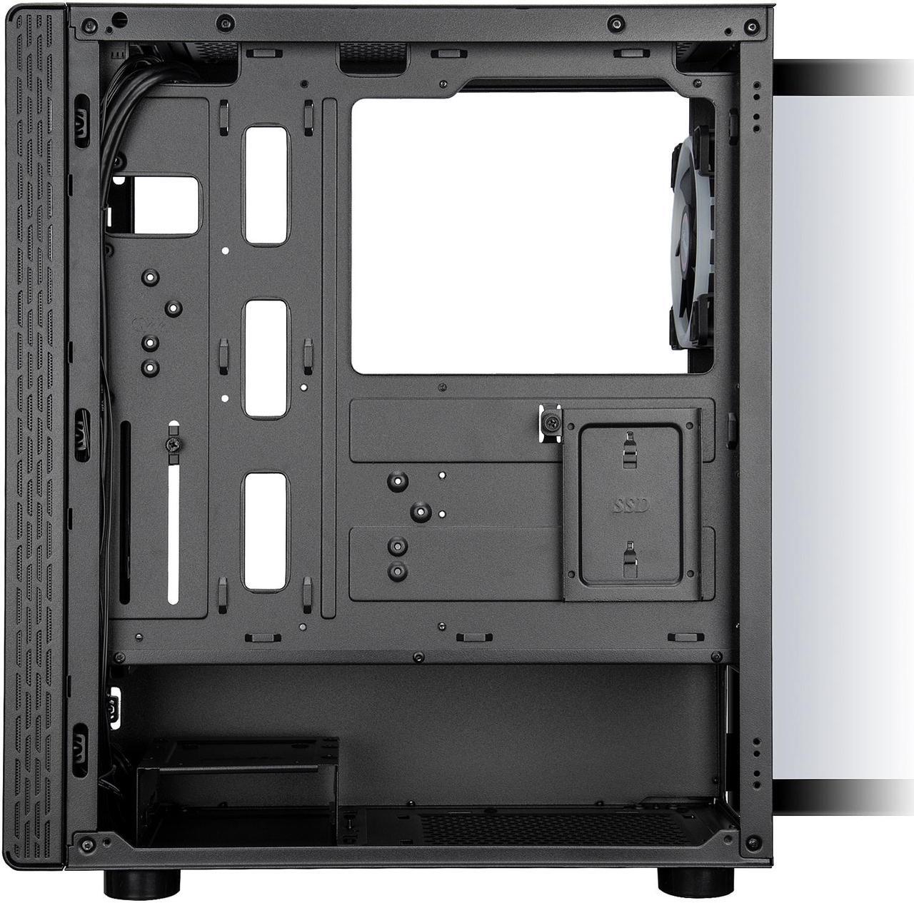 Alt view image 5 of 12 - Rosewill PRISM M ATX Mid Tower Gaming PC Computer Case w/ RGB Fan, 10 Backlit Modes, LED Light Strip Patterned Front Panel, 240mm AIO Support, EATX Support, Bottom Mount PSU & HDD/SSD, Tempered Glass