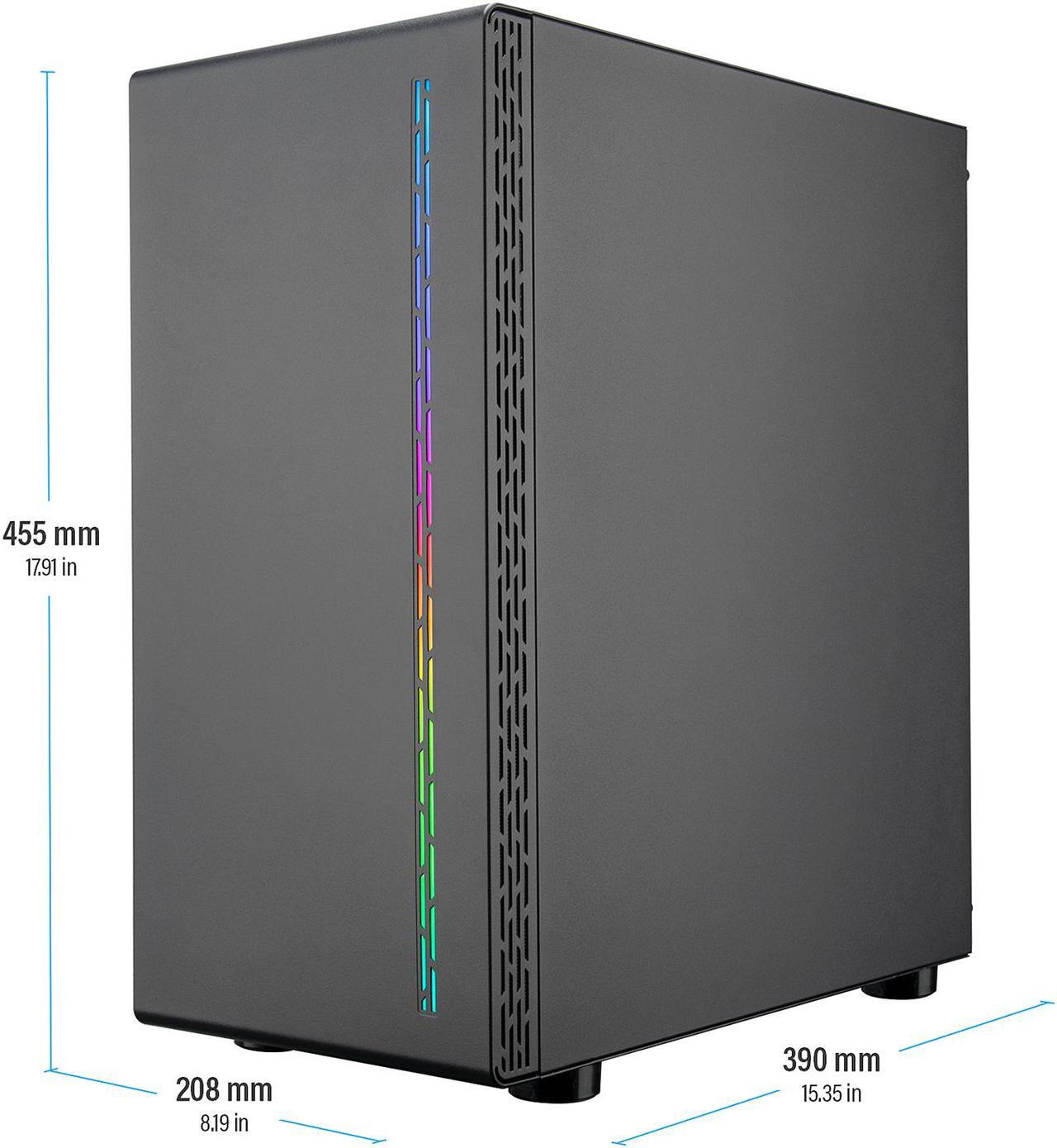 Alt view image 10 of 12 - Rosewill PRISM M ATX Mid Tower Gaming PC Computer Case w/ RGB Fan, 10 Backlit Modes, LED Light Strip Patterned Front Panel, 240mm AIO Support, EATX Support, Bottom Mount PSU & HDD/SSD, Tempered Glass