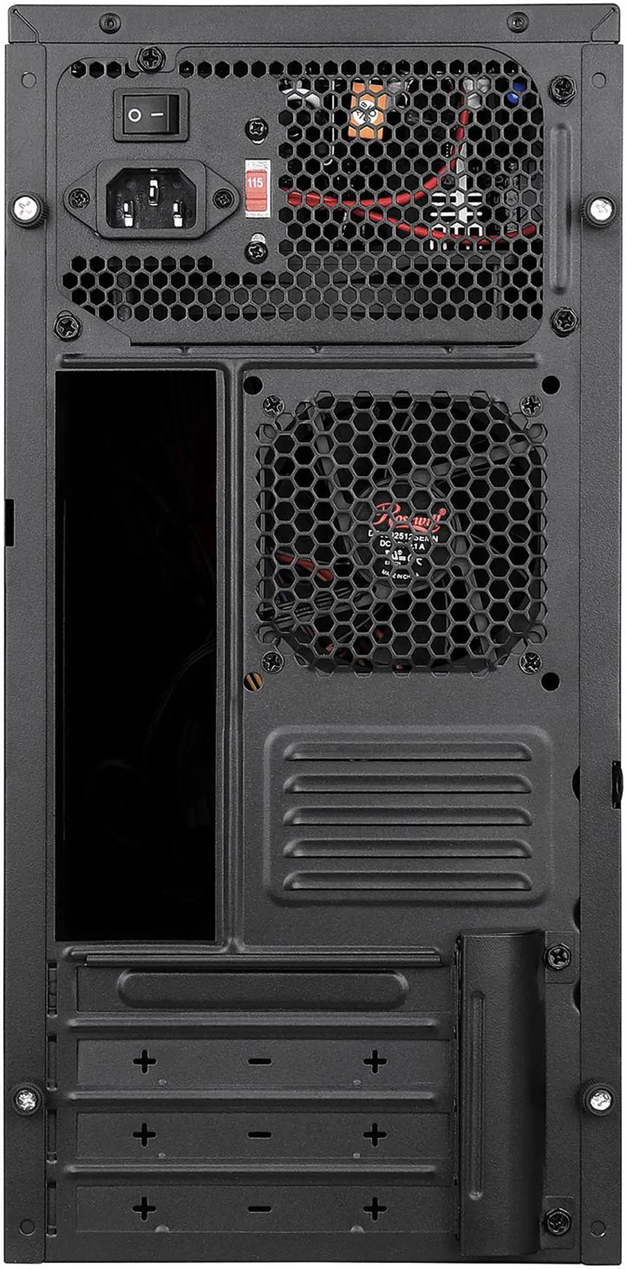 Alt view image 9 of 9 - Rosewill SRM-01B-450 Micro ATX Mini Tower Desktop PC Computer Case with Pre-Installed 450W PSU, 80mm Case Fan, USB 3.0