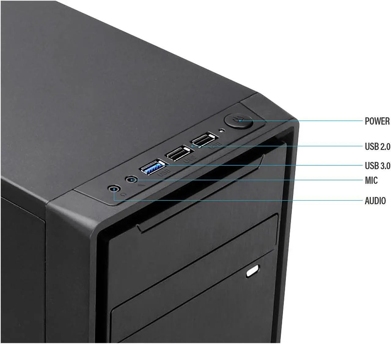 Alt view image 7 of 9 - Rosewill SRM-01B-450 Micro ATX Mini Tower Desktop PC Computer Case with Pre-Installed 450W PSU, 80mm Case Fan, USB 3.0