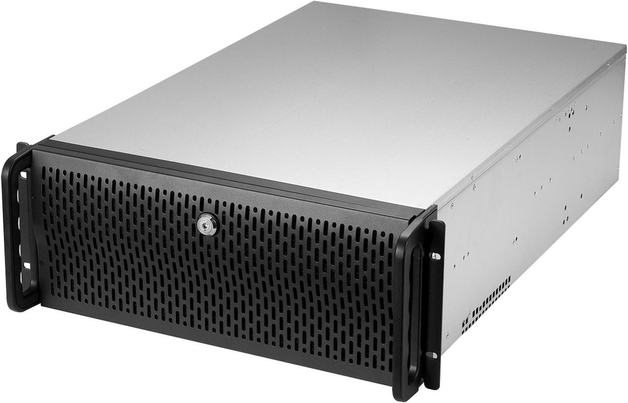 Rosewill 4U Server Chassis Rackmount Case | 8 3.5" HDD Bays, 3 5.25" Devices | E-ATX Compatible | 5 Front 120mm Fans, 2 Rear 80mm Fans | 2x USB 3.0 | Front Panel Lock | Silver/Black - RSV-L4000U