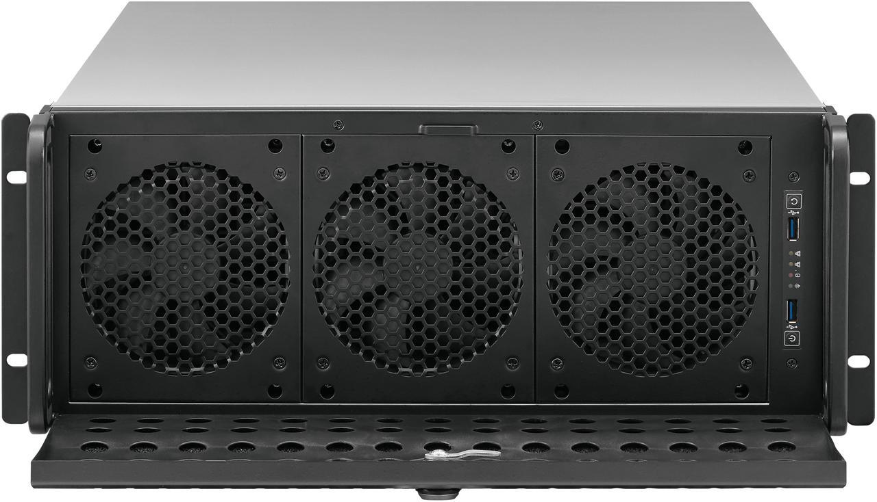 Alt view image 3 of 8 - Rosewill 4U Server Chassis Rackmount Case | 15 3.5" HDD Bays | E-ATX Compatible | 6 Front 120mm Fans, 2 Rear 80mm Fans | 2x USB 3.0 | Front Panel Lock and Key | Silver/Black - RSV-L4500U