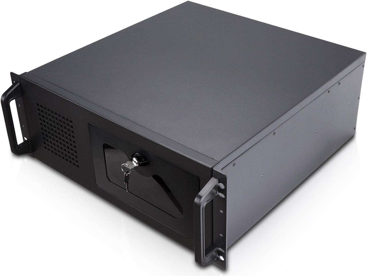 Rosewill 4U Server Chassis Rackmount Case | 7 3.5" Bays, 2 5.25" Devices| ATX, CEB Compatible | 1 120mm PWM Fan, 2 80mm PWM Fans | 2x USB 3.0 | Front Panel Lock and Key | Silver/Black - RSV-R4100U