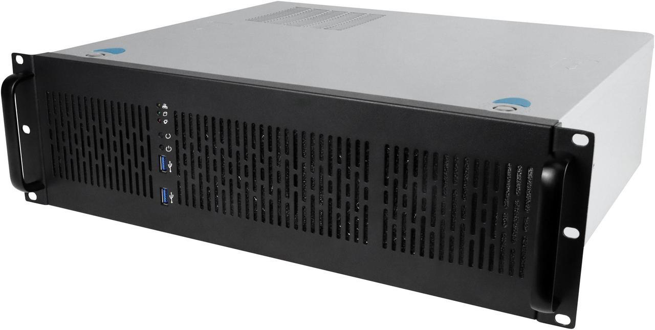 Rosewill 3U Server Chassis Rackmount Case, 6x 3.5" Bays, ATX Compatible, 2x 80mm Fans, 2x USB 3.0, Silver/Black - RSV-Z3100U