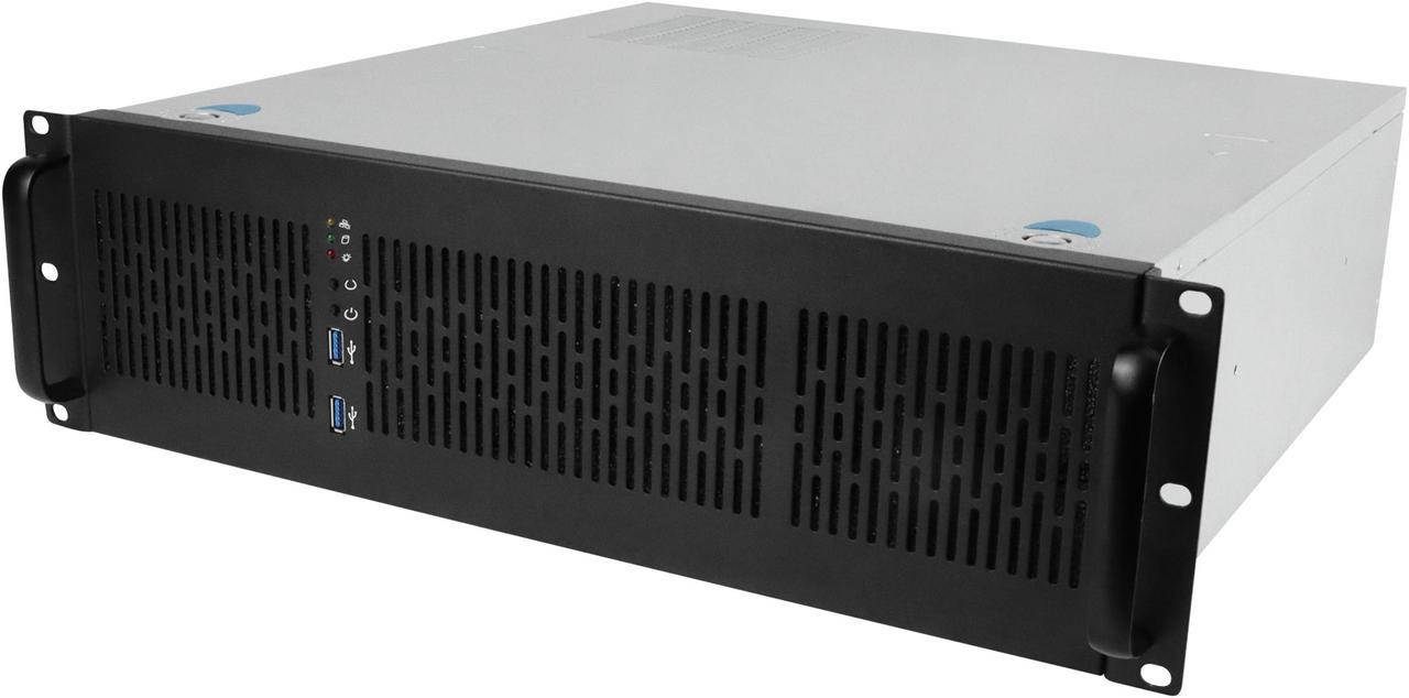 Rosewill 3U Server Chassis Rackmount Case, 6x 3.5" Bays, E-ATX Compatible, 2x 80mm Fans, 2x USB 3.0, Silver/Black - RSV-Z3200U