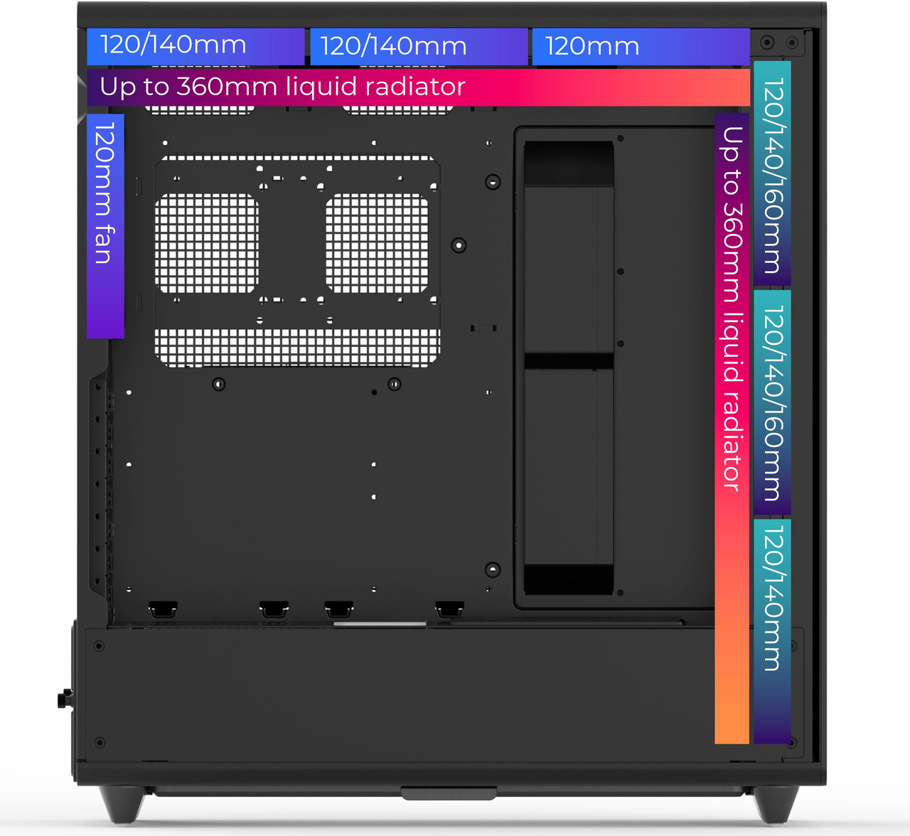 Open Box: Rosewill Helium Air Mid Tower E-ATX Gaming Case, Mesh Panel, Tool-less, High-Airflow, Cable Management system, USB 3.1, included 1x 140mm PWM Fan, Black - Newegg.com - Open Box condition - Image 10