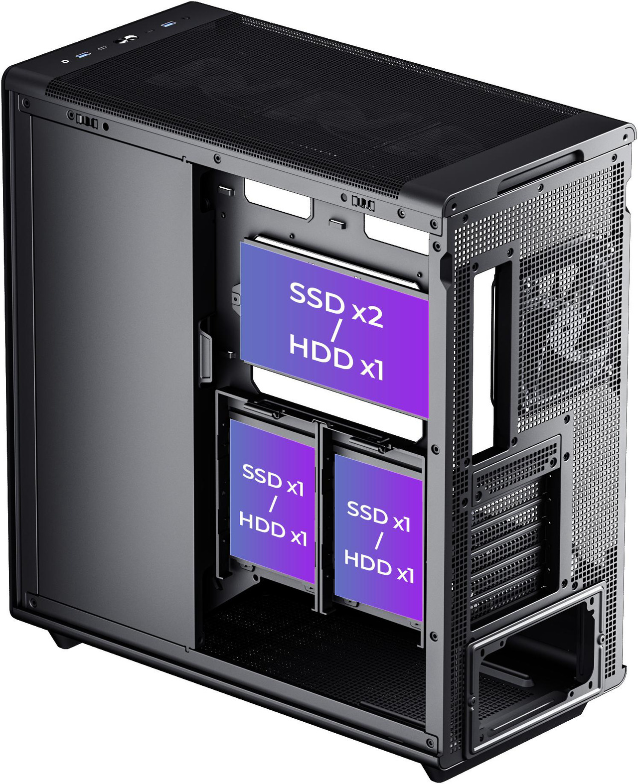 Open Box: Rosewill Helium Air Mid Tower E-ATX Gaming Case, Mesh Panel, Tool-less, High-Airflow, Cable Management system, USB 3.1, included 1x 140mm PWM Fan, Black - Newegg.com - Open Box condition - Image 11
