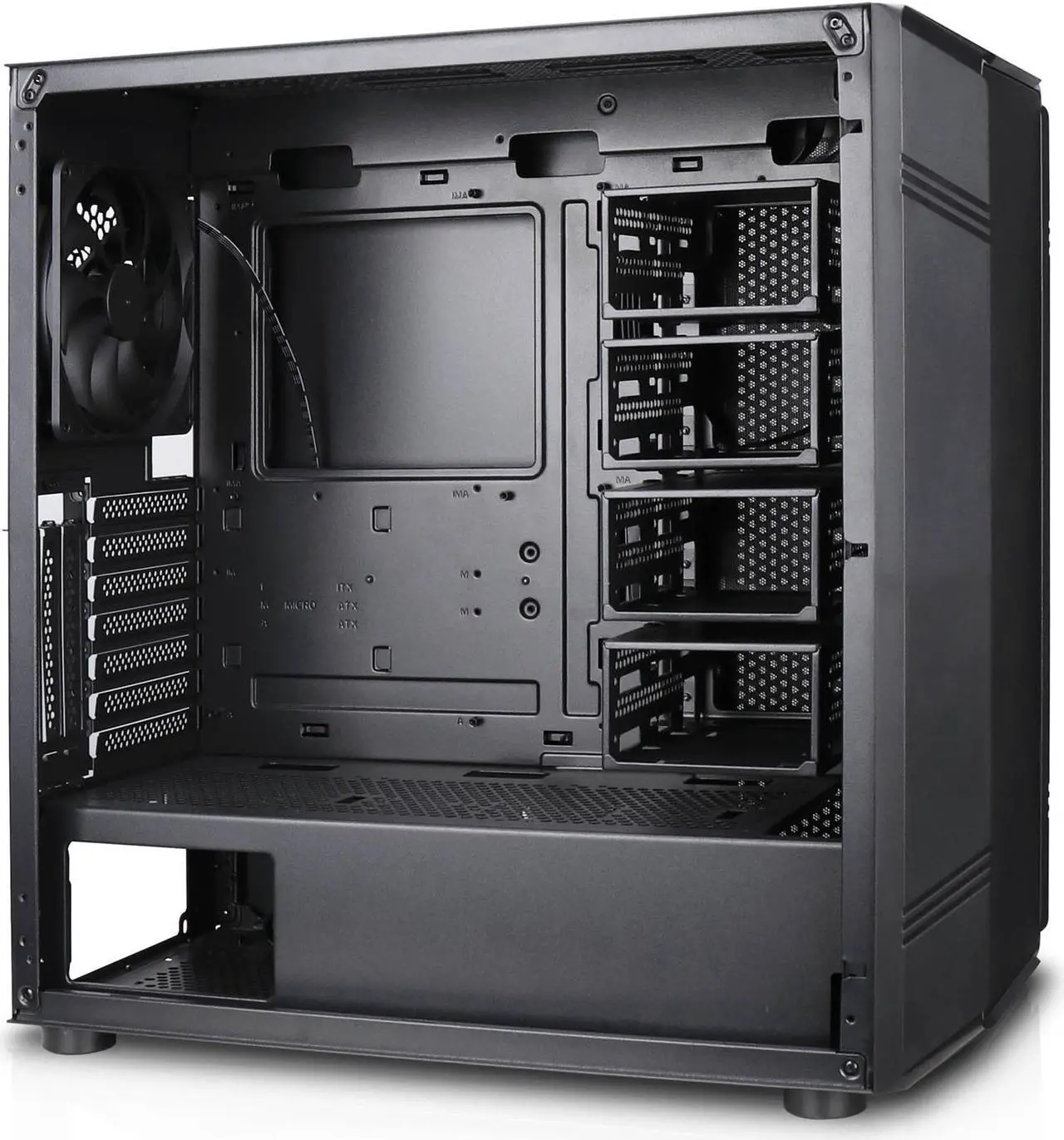 Alt view image 6 of 10 - Rosewill Helium NAS ATX Mid Tower Computer Case, Mesh Panel, 4x 140mm PWM Fan, Ideal for DIY NAS, media servers, or small business applications - Black