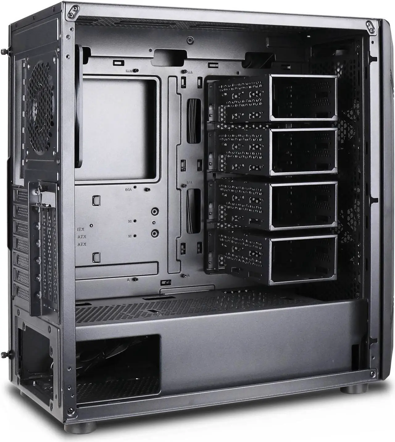 Alt view image 7 of 10 - Rosewill Helium NAS ATX Mid Tower Computer Case, Mesh Panel, 4x 140mm PWM Fan, Ideal for DIY NAS, media servers, or small business applications - Black