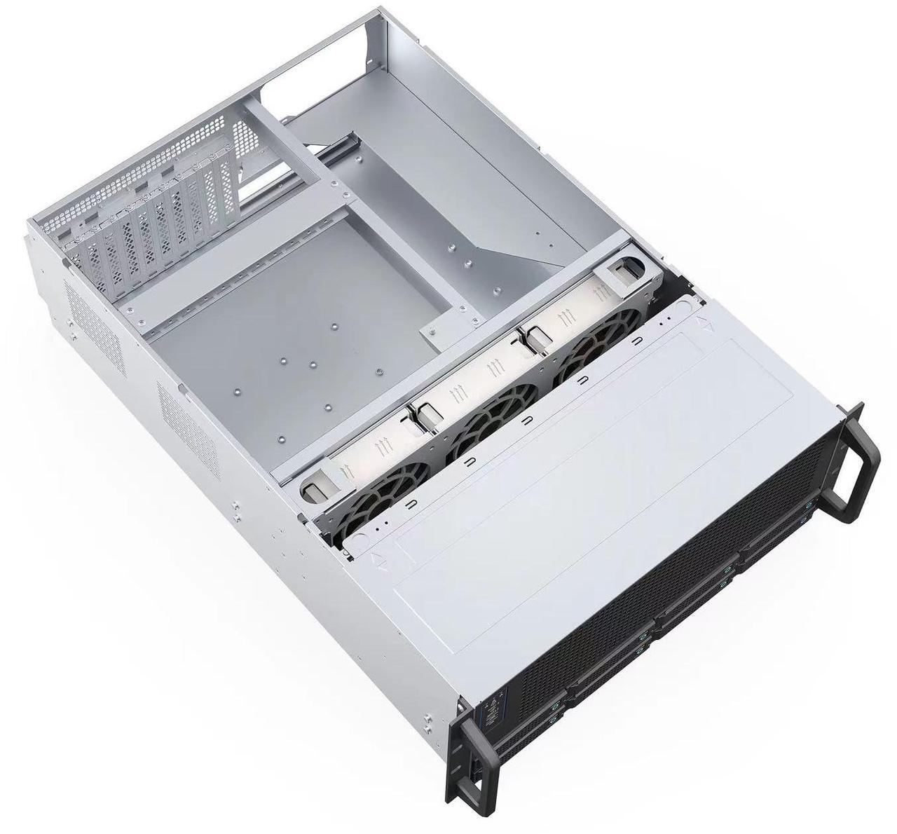 Alt view image 9 of 11 - Rosewill 4U Server Chassis|Supports up to 4 GPUs|8 Hot-Swap 3.5"/2.5" SATA/SAS up to 12Gbps|E-ATX Compatible|3x 12038 Hot-Swap Fans, 2 Rear 8038 Fans|USB 3.2 Type-C|With Rail Kit|Ideal for AI Servers
