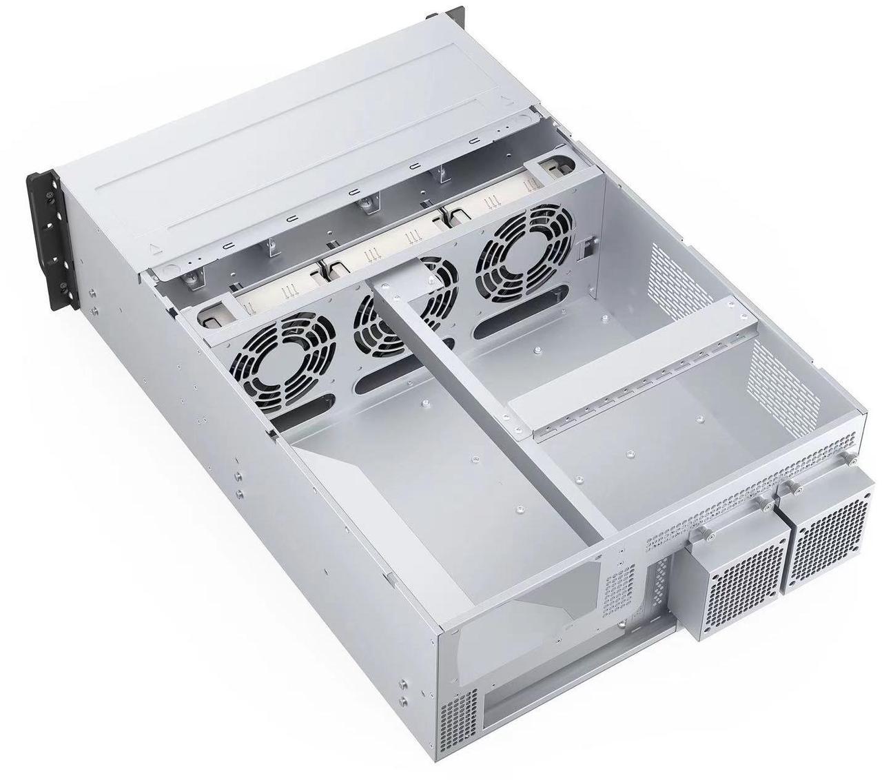 Alt view image 11 of 11 - Rosewill 4U Server Chassis|Supports up to 4 GPUs|8 Hot-Swap 3.5"/2.5" SATA/SAS up to 12Gbps|E-ATX Compatible|3x 12038 Hot-Swap Fans, 2 Rear 8038 Fans|USB 3.2 Type-C|With Rail Kit|Ideal for AI Servers