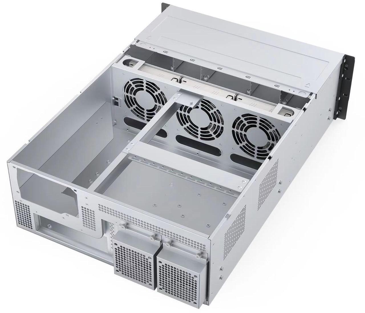 Alt view image 12 of 11 - Rosewill 4U Server Chassis|Supports up to 4 GPUs|8 Hot-Swap 3.5"/2.5" SATA/SAS up to 12Gbps|E-ATX Compatible|3x 12038 Hot-Swap Fans, 2 Rear 8038 Fans|USB 3.2 Type-C|With Rail Kit|Ideal for AI Servers