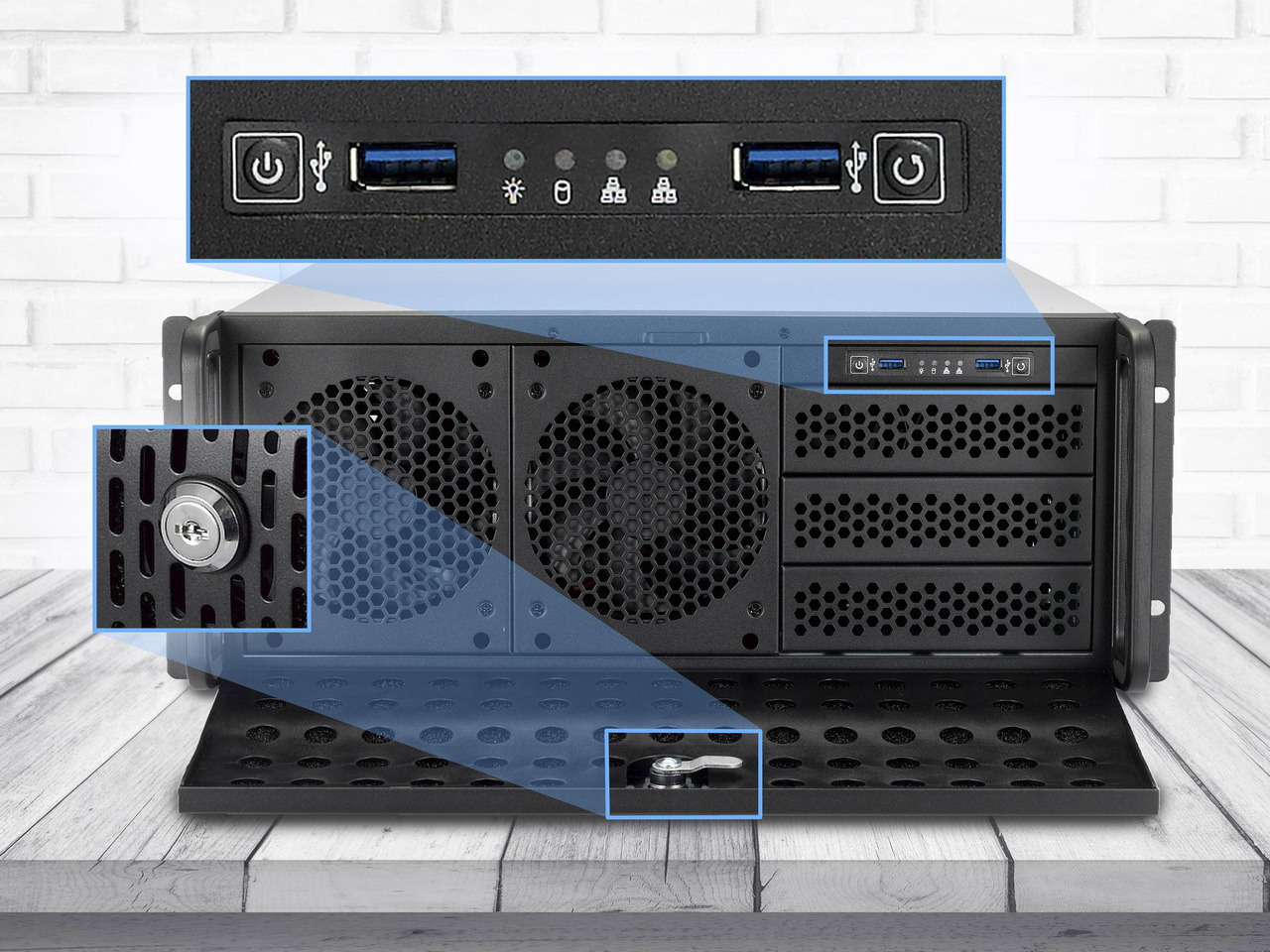 Open Box: Rosewill 4U Server Chassis Rackmount Case - Upgraded Edition with Sudokoo SK120 PWM High-Airflow Fans | 8 x 3.5" HDD Bays, 3 x 5.25" Bays | ATX, CEB Compatible |2x USB 3.0 | Front Panel Lock - Newegg.com - Open Box condition - Image 15