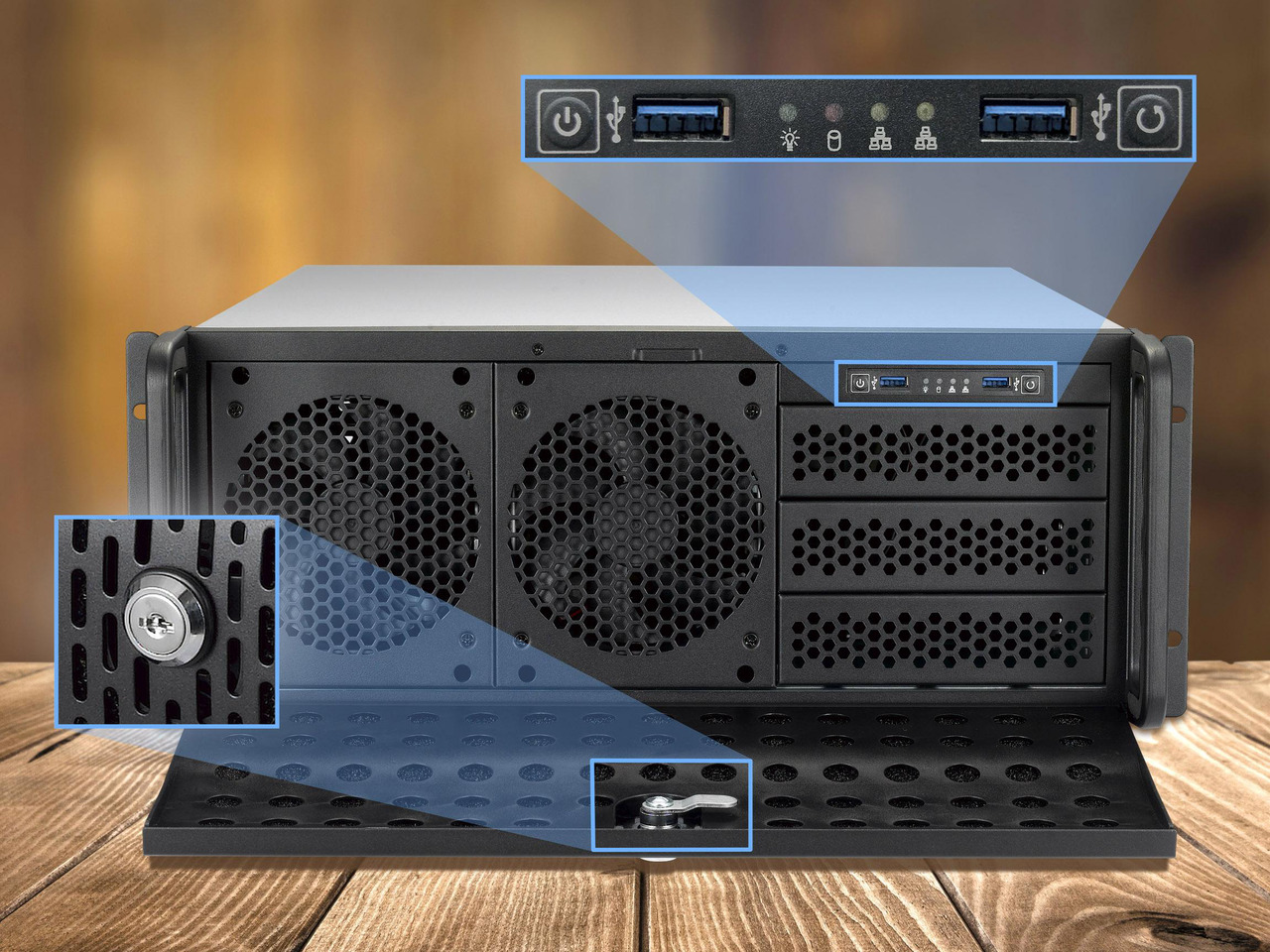 Open Box: Rosewill 4U Server Chassis Rackmount Case - Special Edition with 5 x Sudokoo SK120 PWM High-Airflow Fans | 2 x Rear 80mm Fans | 8 x 3.5" HDD Bays, 3 x 5.25" Devices | E-ATX Compatible | 2 x USB 3.0 - Newegg.com - Open Box condition - Image 12