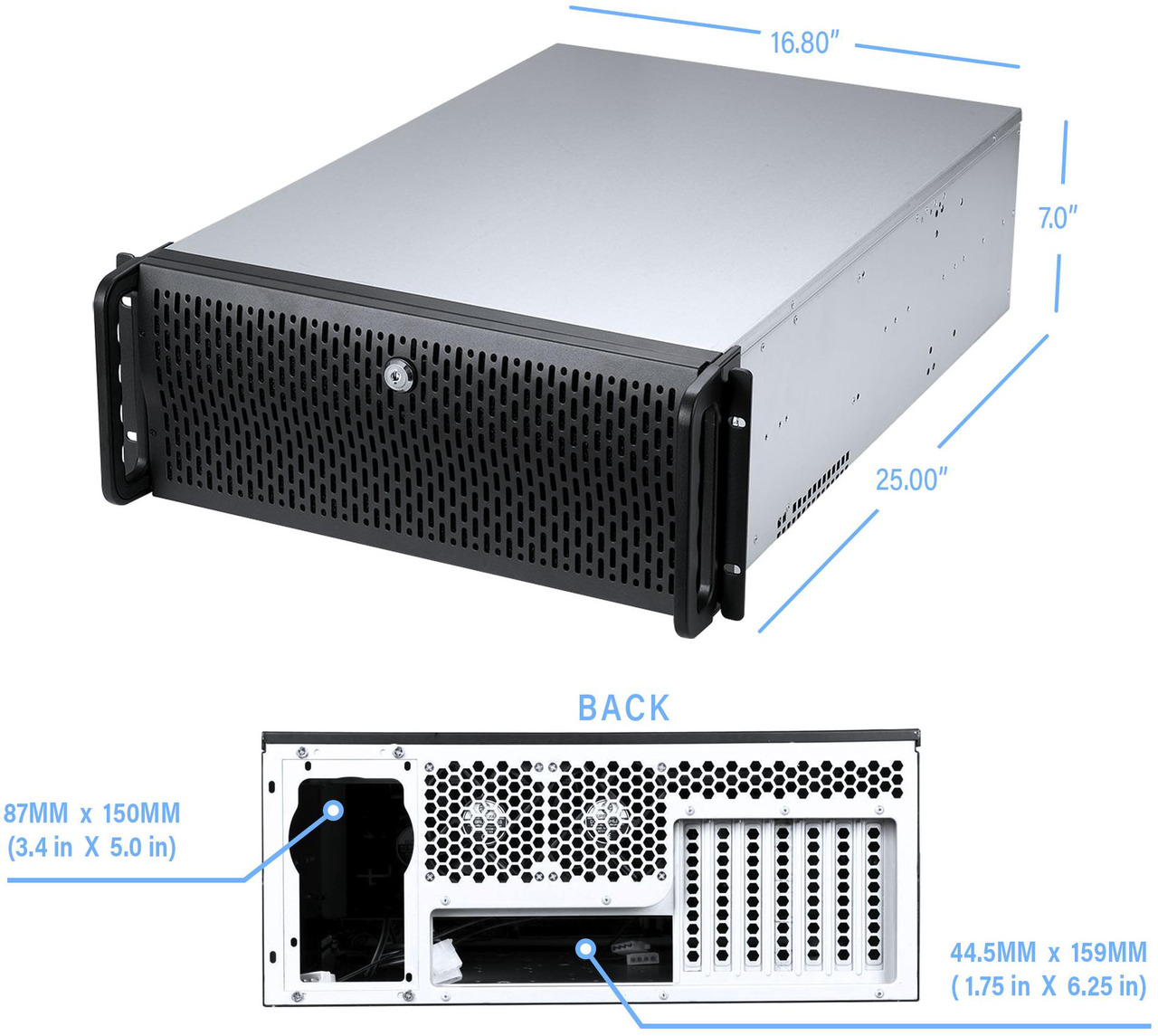 Open Box: Rosewill 4U Server Chassis Rackmount Case - Special Edition with 5 x Sudokoo SK120 PWM High-Airflow Fans | 2 x Rear 80mm Fans | 8 x 3.5" HDD Bays, 3 x 5.25" Devices | E-ATX Compatible | 2 x USB 3.0 - Newegg.com - Open Box condition - Image 16