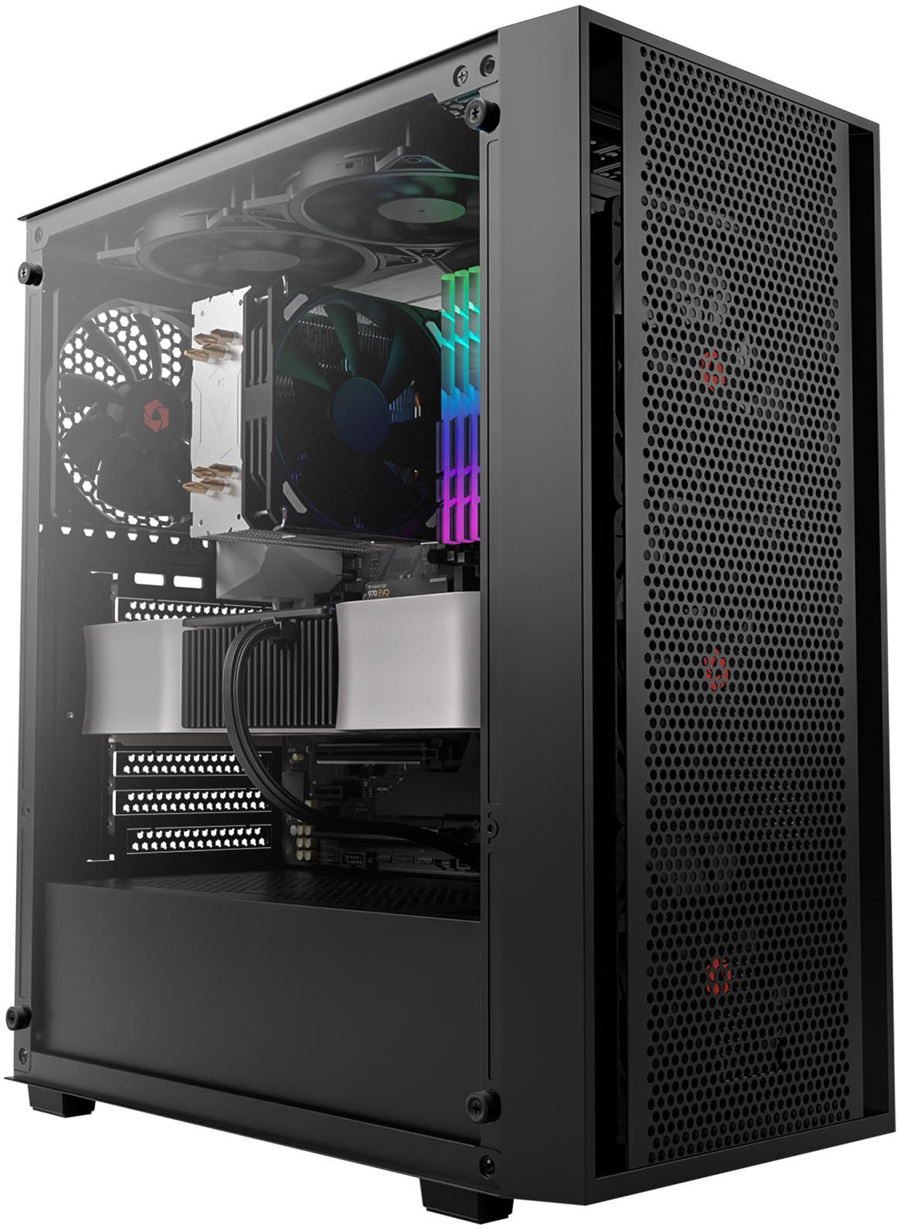 Open Box: Rosewill ATX Mid Tower Gaming Computer PC Case with Side Tempered Glass, Preinstalled 4 x 120mm PWM Fans, Support Up to 6 x 120mm Fans, 360mm AIO/Radiator, 340mm GPU/VGA, 160mm CPU Air Cooler - Newegg.com - Open Box condition - Image 8
