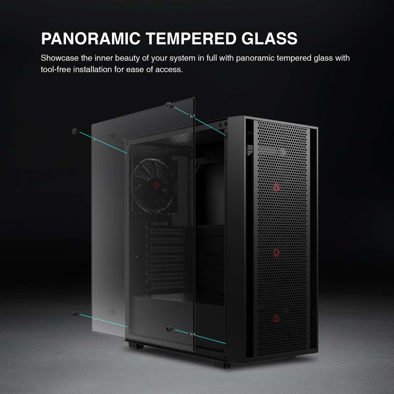 Open Box: Rosewill ATX Mid Tower Gaming Computer PC Case with Side Tempered Glass, Preinstalled 4 x 120mm PWM Fans, Support Up to 6 x 120mm Fans, 360mm AIO/Radiator, 340mm GPU/VGA, 160mm CPU Air Cooler - Newegg.com - Open Box condition - Image 11