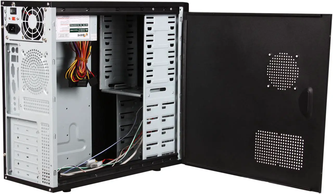 Alt view image 5 of 9 - LOGISYS Computer CS305BK Black Steel ATX Mid Tower Enhanced SOHO Computer Case 480W Power Supply