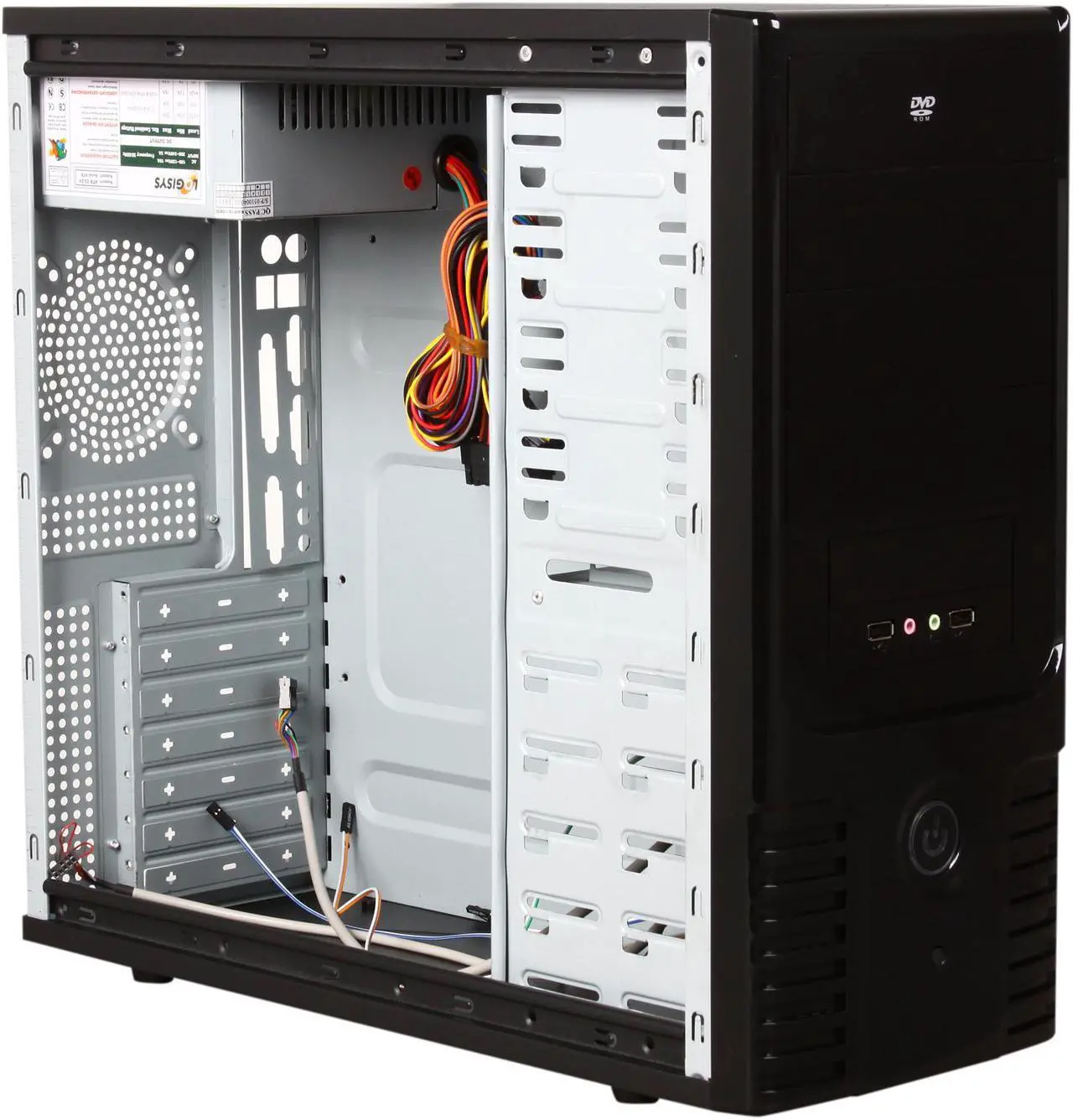 Alt view image 7 of 9 - LOGISYS Computer CS305BK Black Steel ATX Mid Tower Enhanced SOHO Computer Case 480W Power Supply